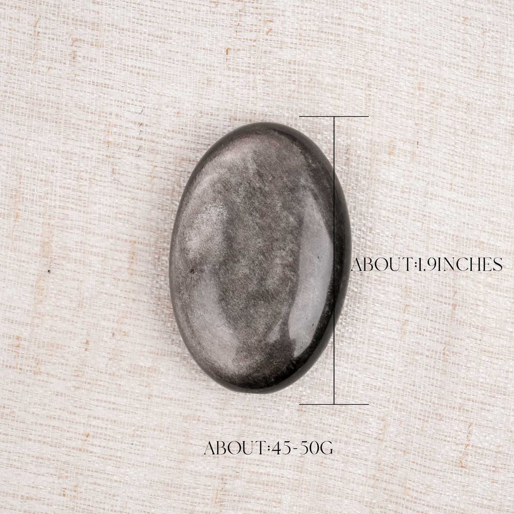 Silver Obsidian Palm Stone