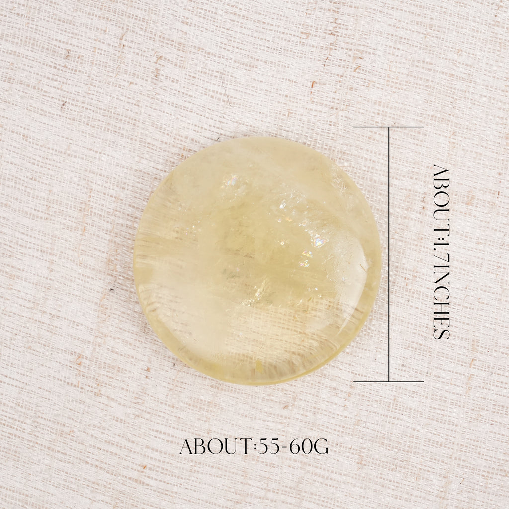 Citrine Round Palm Stone