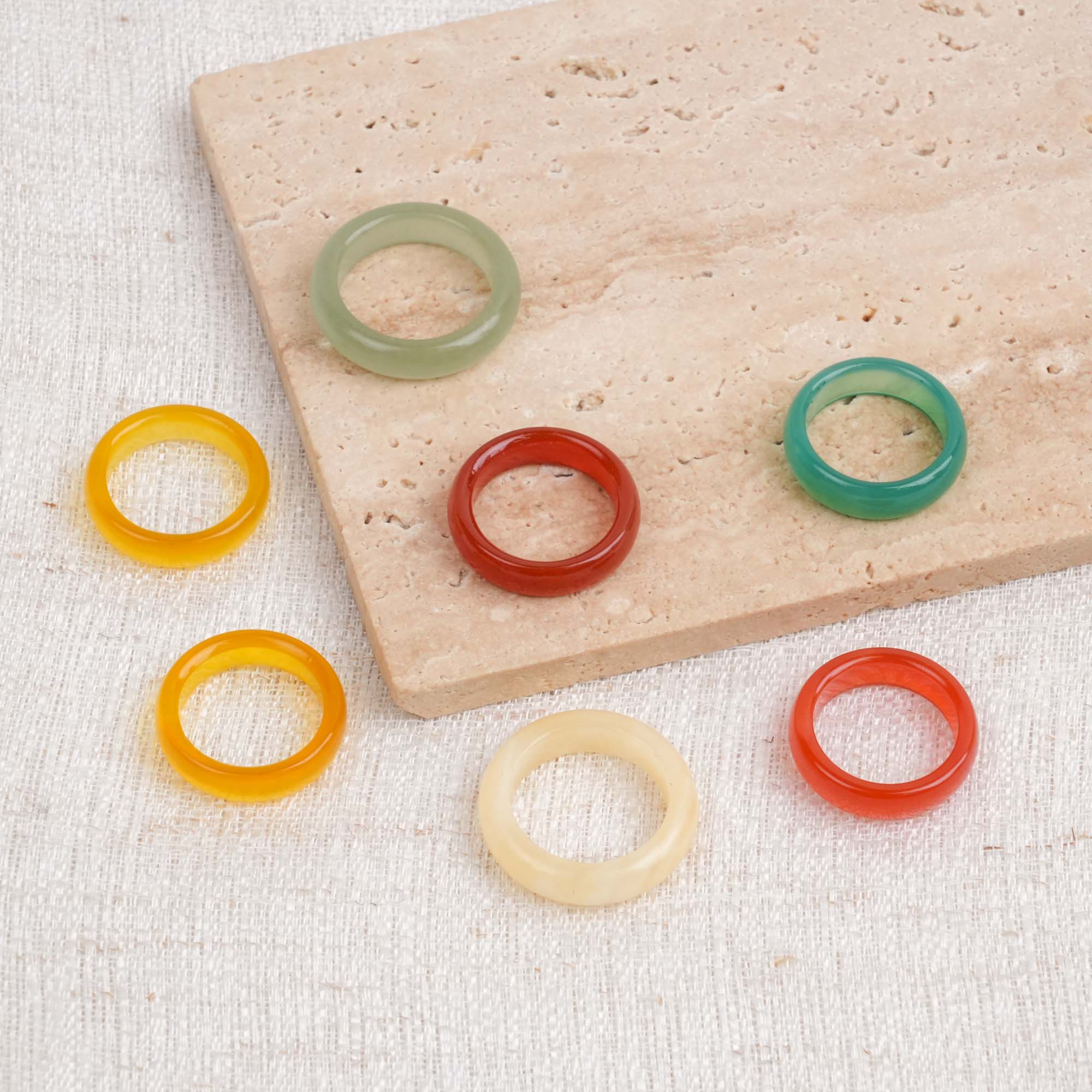 Multi-Color Agate Ring