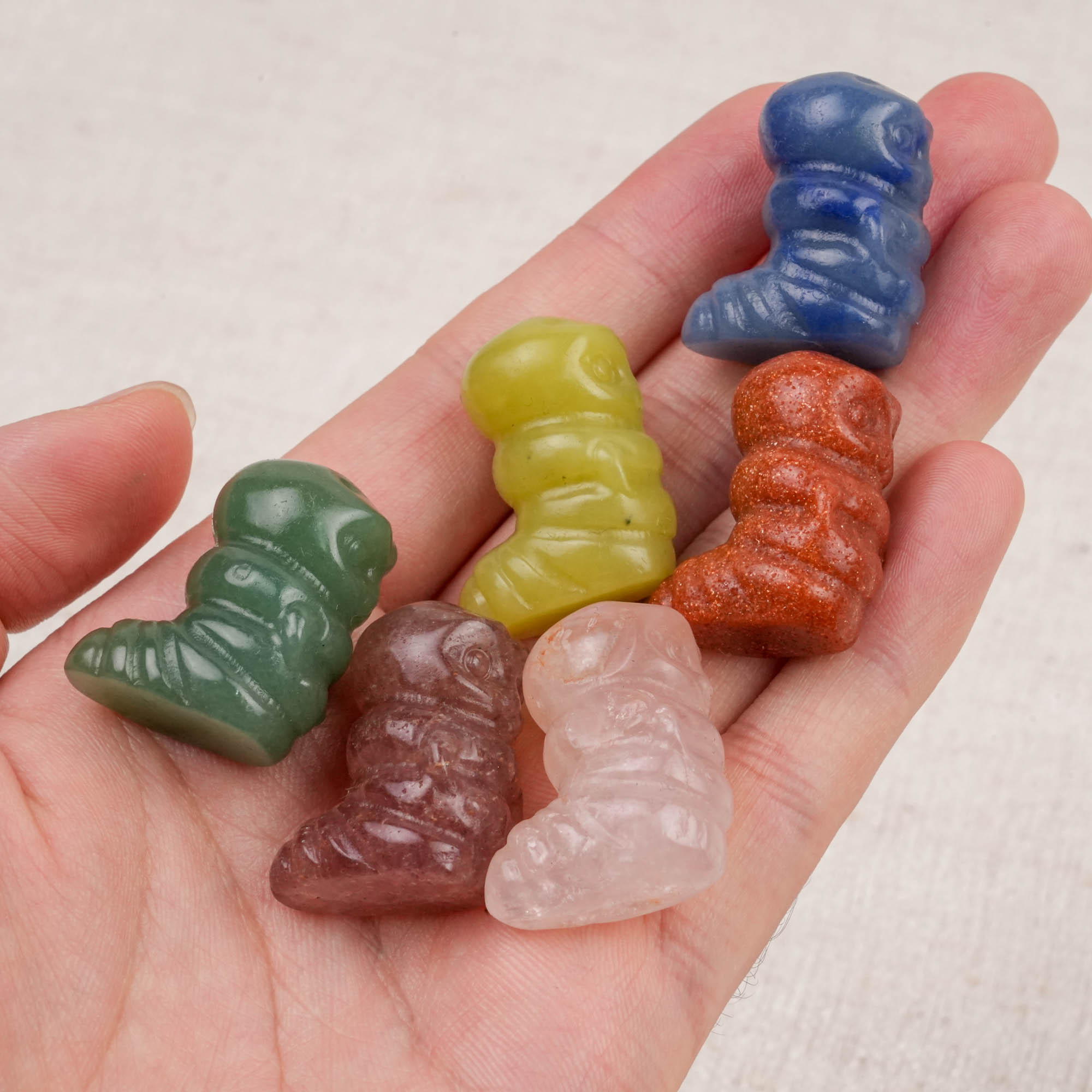 Multi-Material Mini Crystal Caterpillar Carving