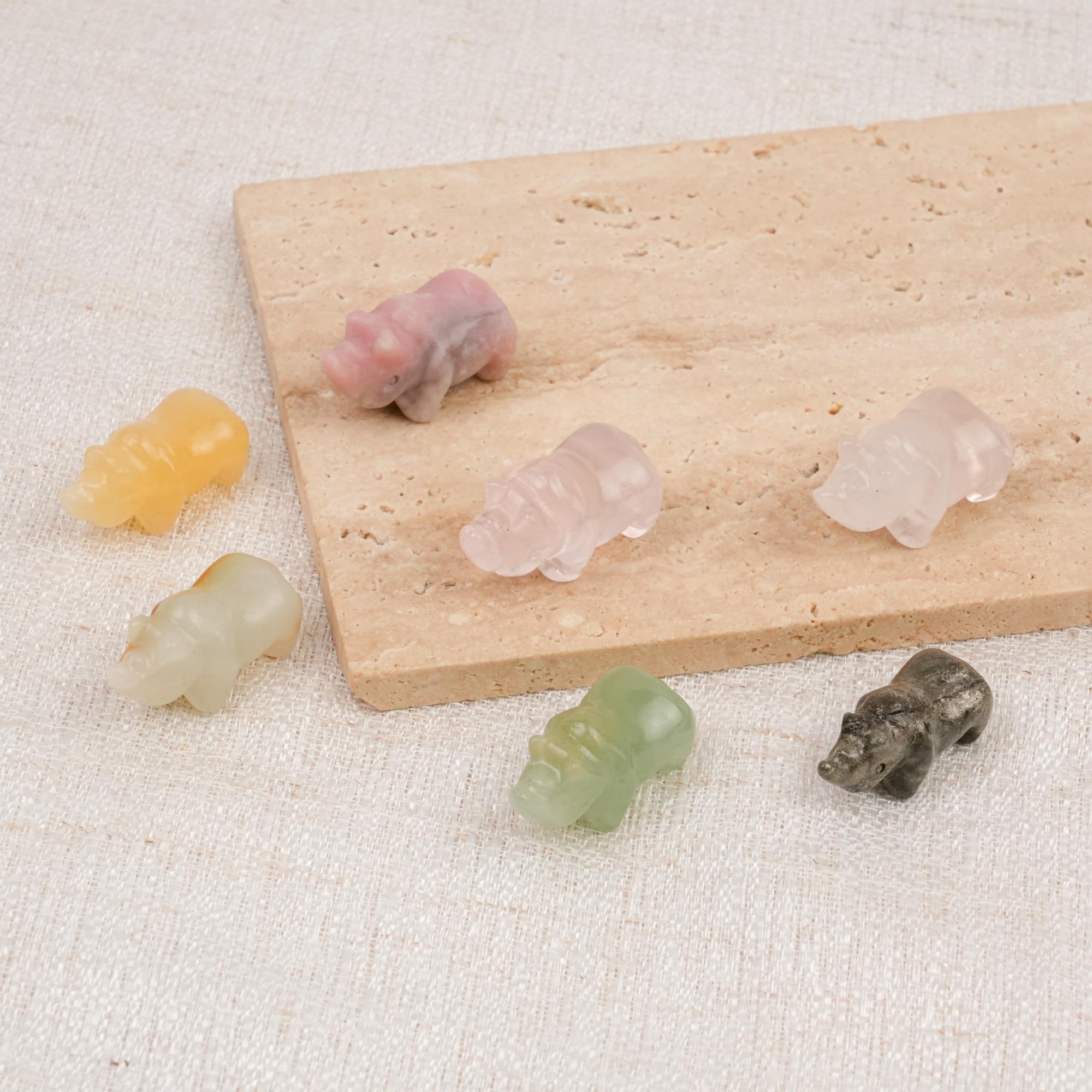 Multi-Material Mini Crystal Rhino Carving