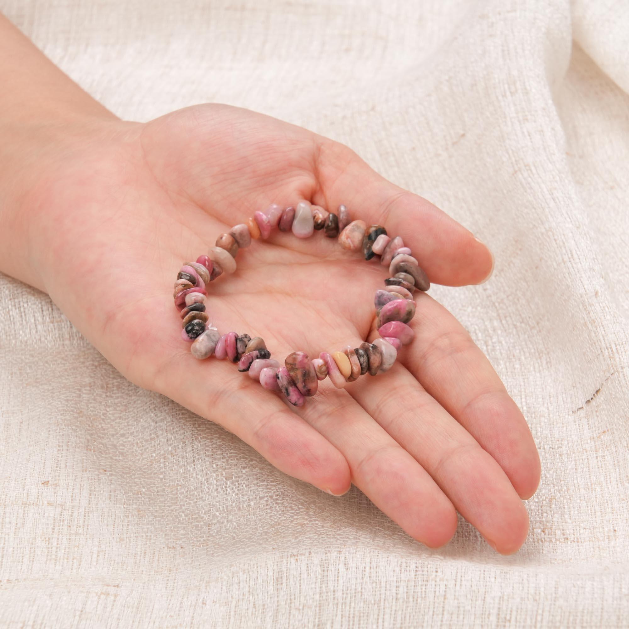 Black Rhodonite Chip Bracelet
