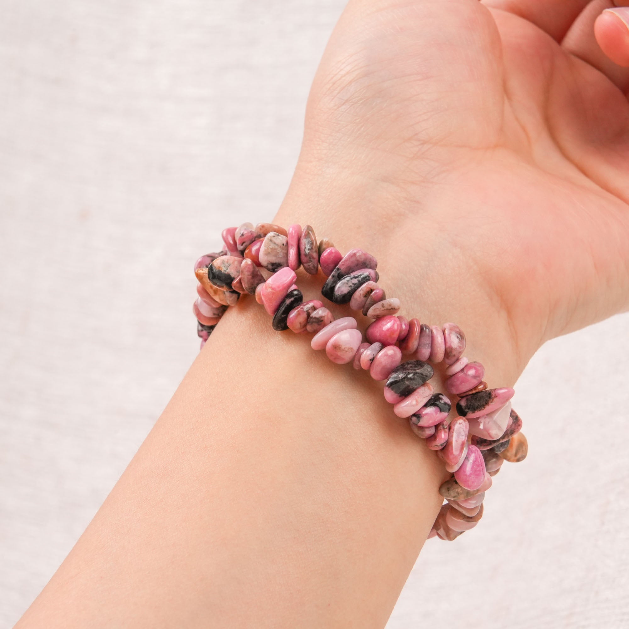 Black Rhodonite Chip Bracelet