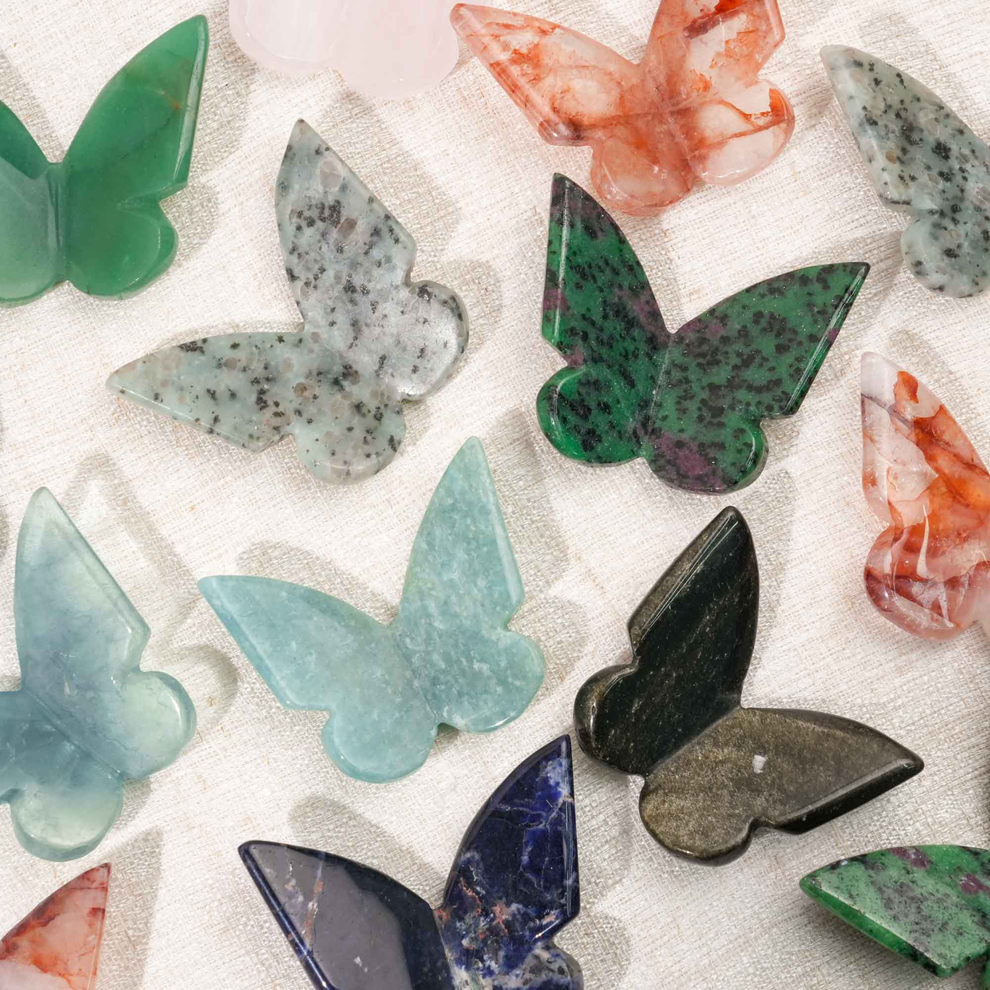 Multi-Material Crystal Butterfly Carving