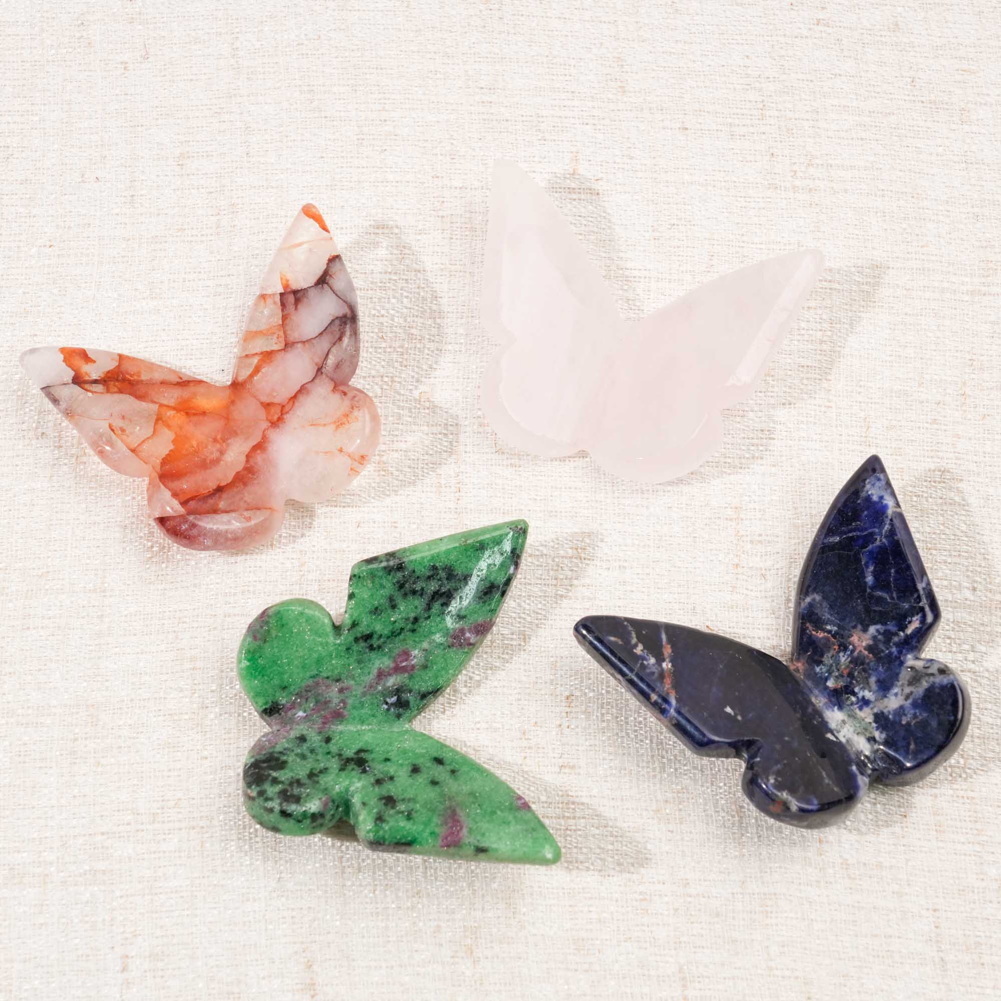 Multi-Material Crystal Butterfly Carving