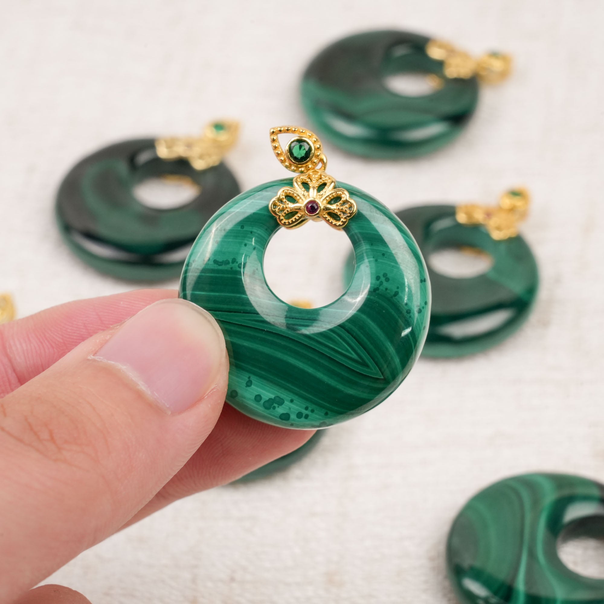 Malachite Peace Buckle Pendant