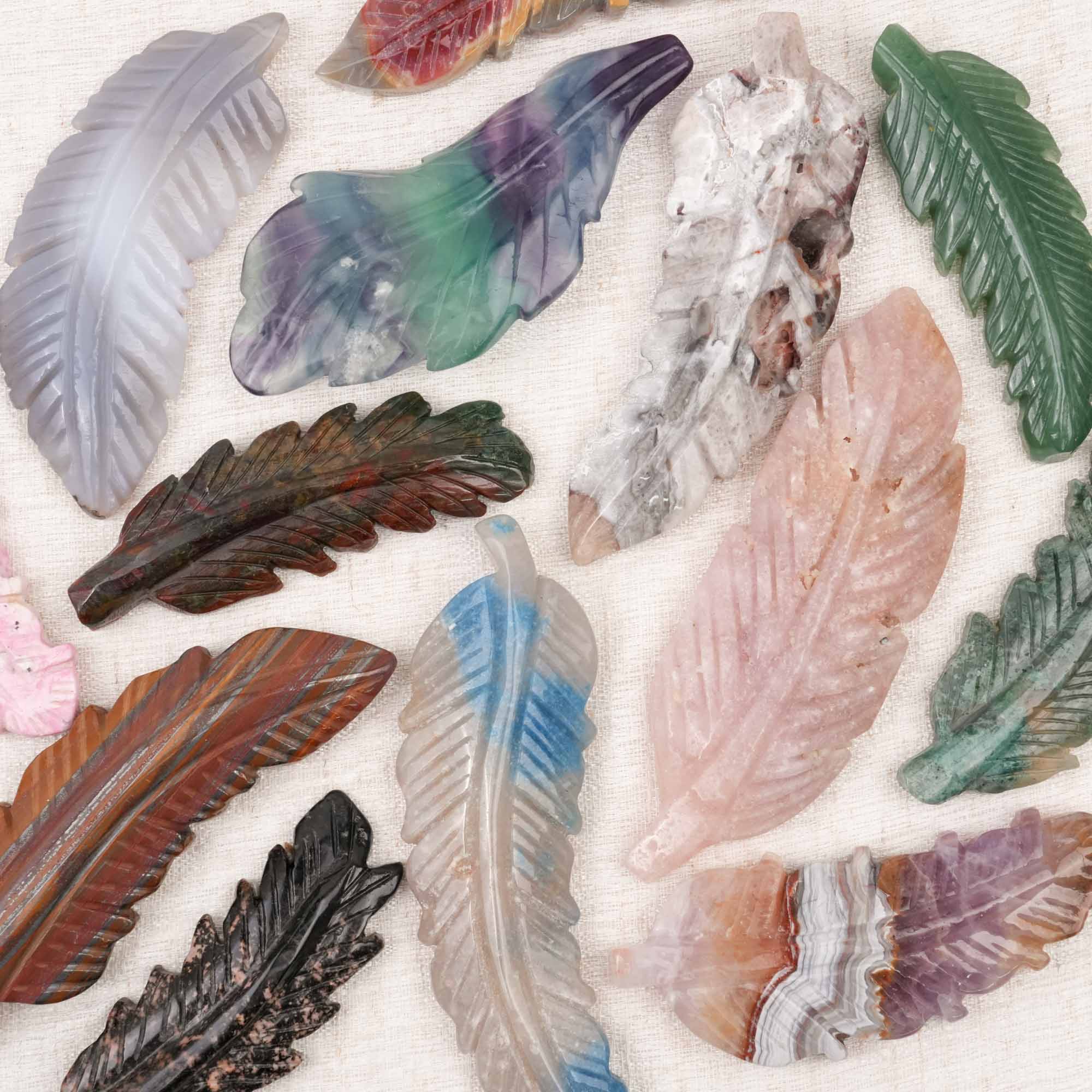 Multi-Material Crystal Feather Carving