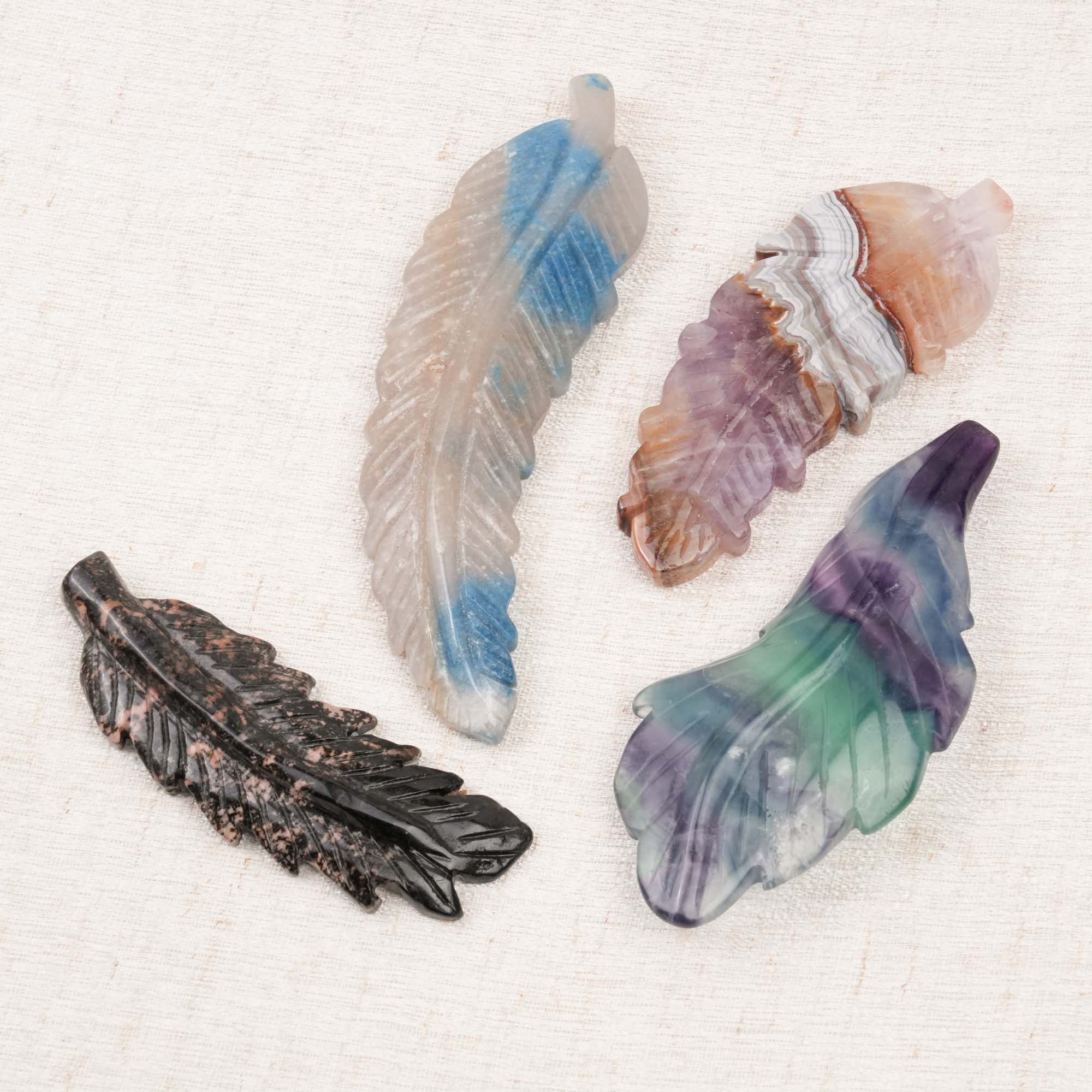 Multi-Material Crystal Feather Carving