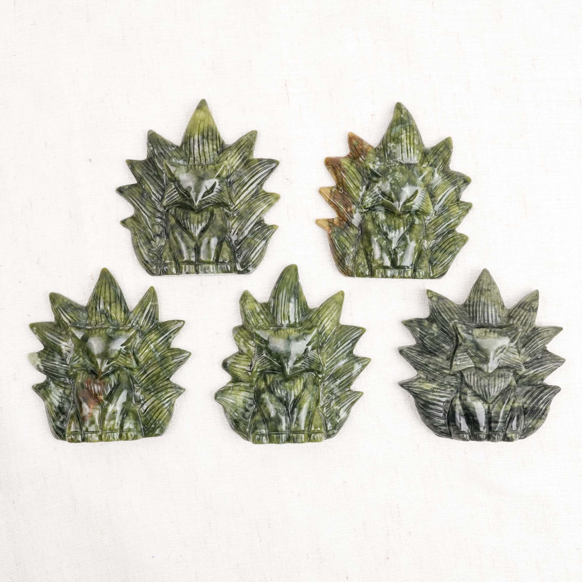 Xiuyu Jade Nine-tailed Fox Carving