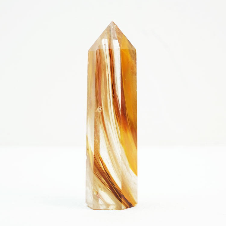 Decorative Fire Smelting Crystal Point with Fiery Red Tones