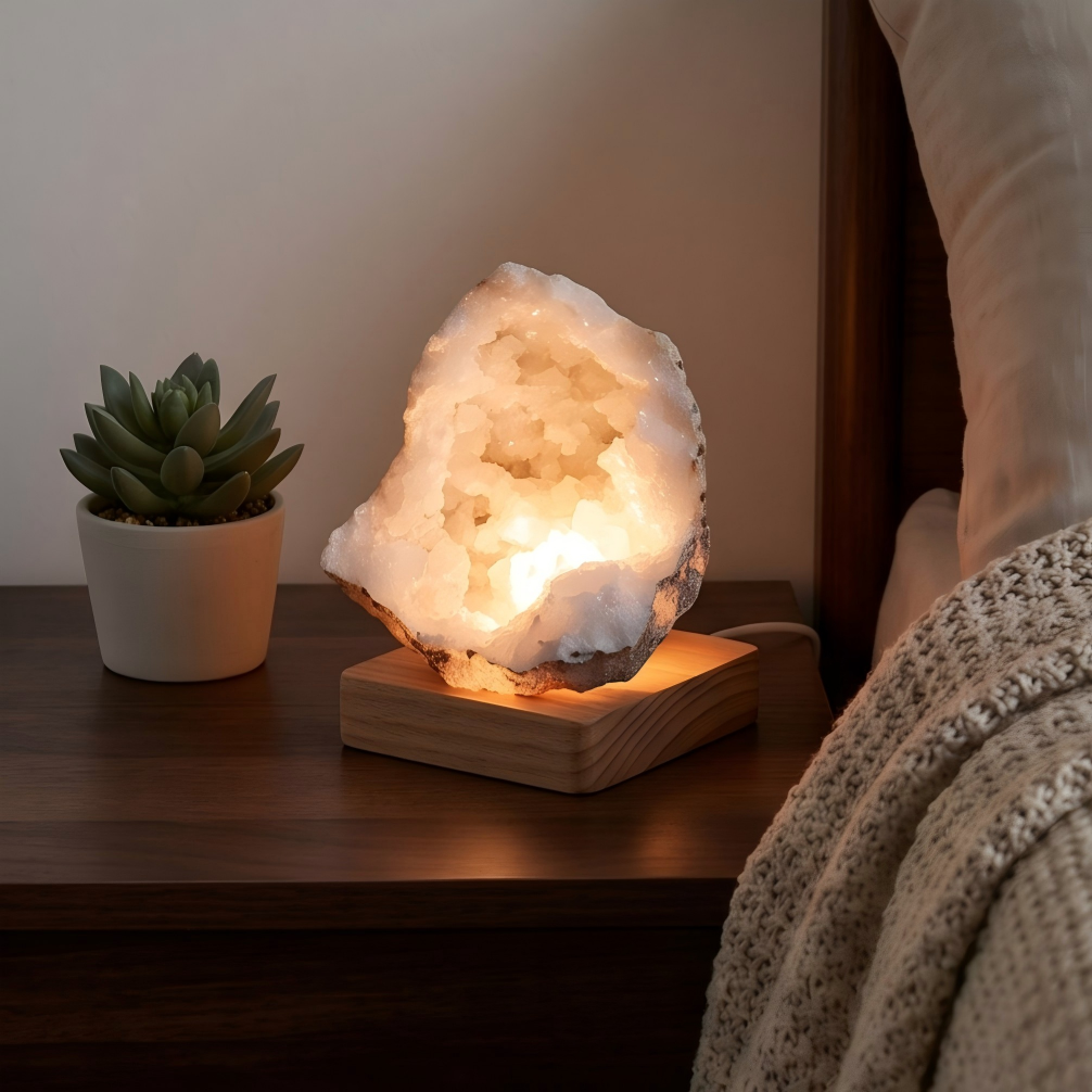 Moroccan White Quartz Geode Raw Stone, Natural Hollow Agate Crystal Cave Cluster Break Your Own Geode Mystery Box for Home Decor, Mineral Specimen Collection & Geology Hobby Gift  ## 标题 2（简洁转化款）
