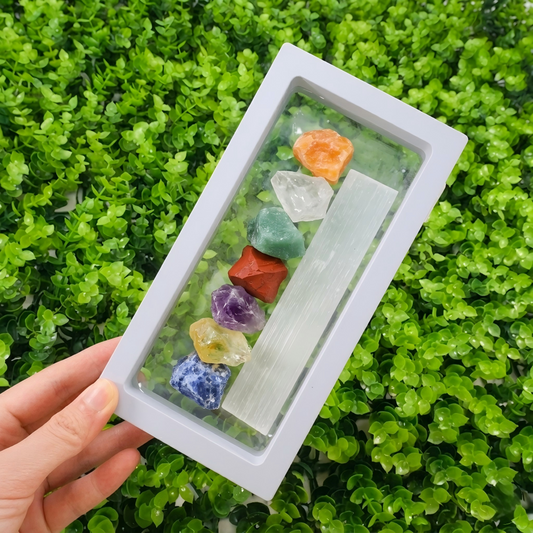 7 Chakra Healing Crystals Set with Selenite Stick - Natural Raw Rough Stones for Meditation - Hand-Selected Gemstones Kit for Anxiety Relief, Spiritual Decor, Crystal Gift for Beginners
