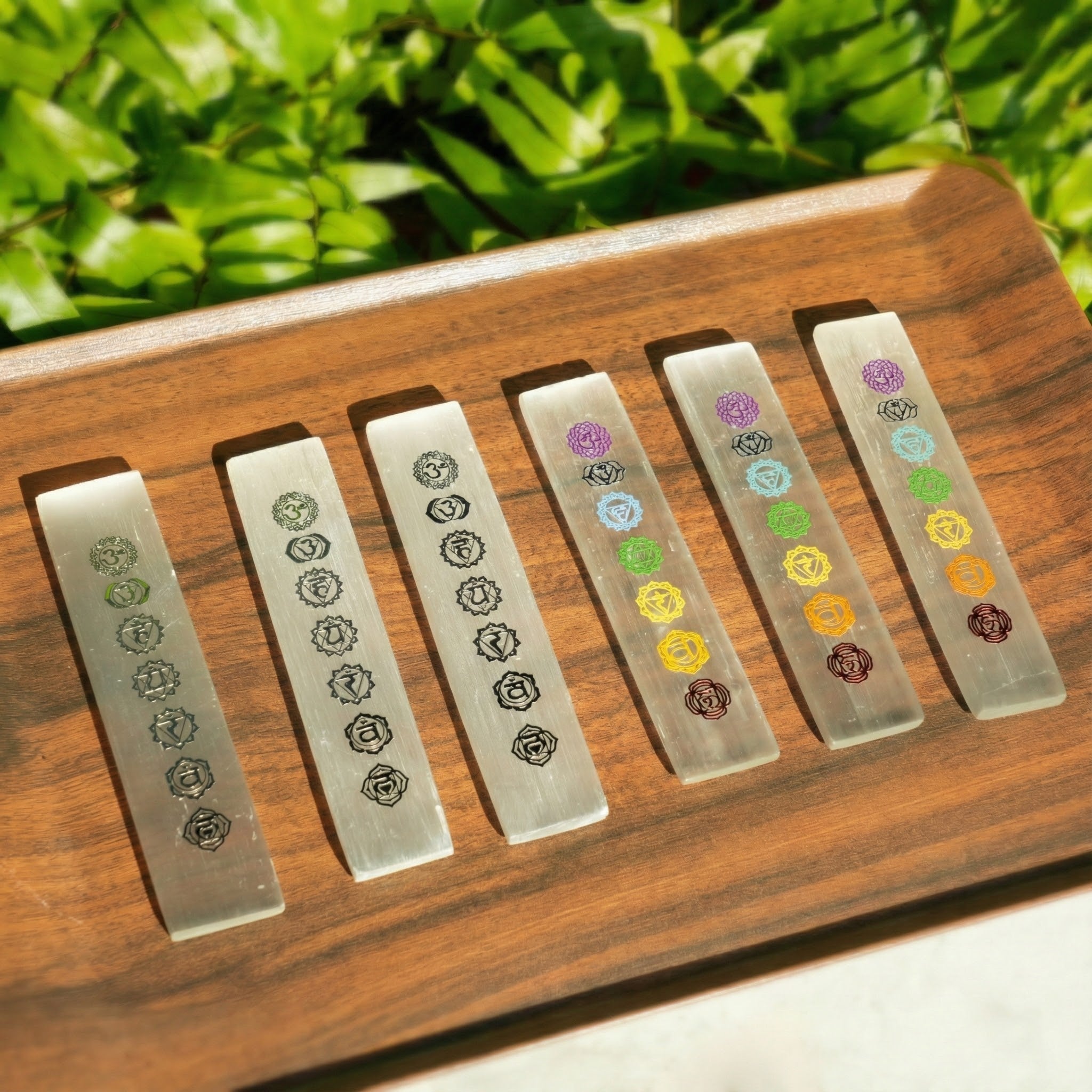 Seven Chakra Selenite Slab