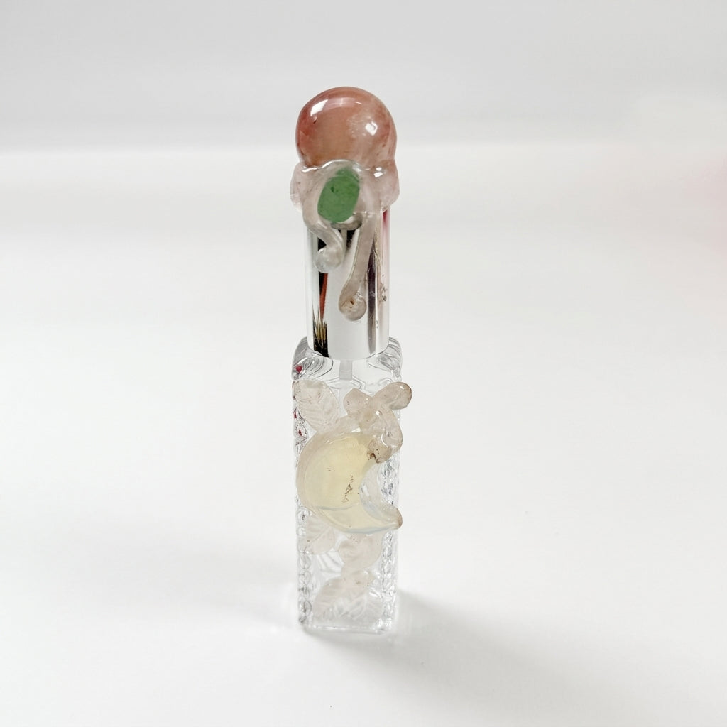 Hand‑Carved Crystal Glass Perfume Bottle Gift Set, Empty Mini Refillable Perfume Vial for Essential Oil, Decor Gift Box