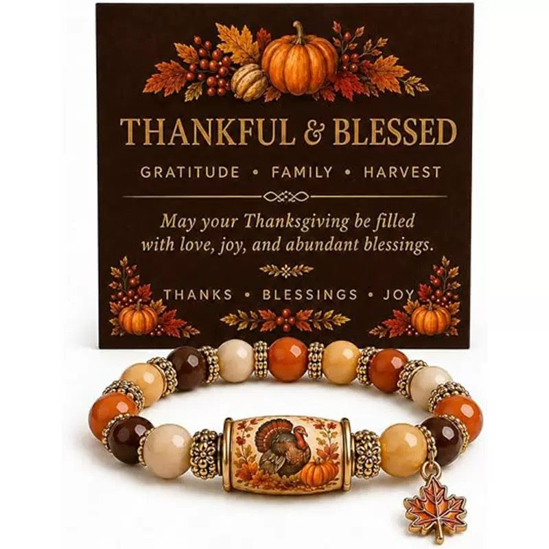Thanksgiving Fall Beaded Bracelet
