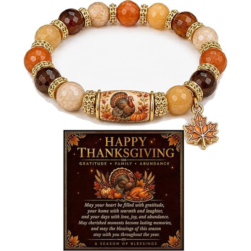Thanksgiving Fall Beaded Bracelet