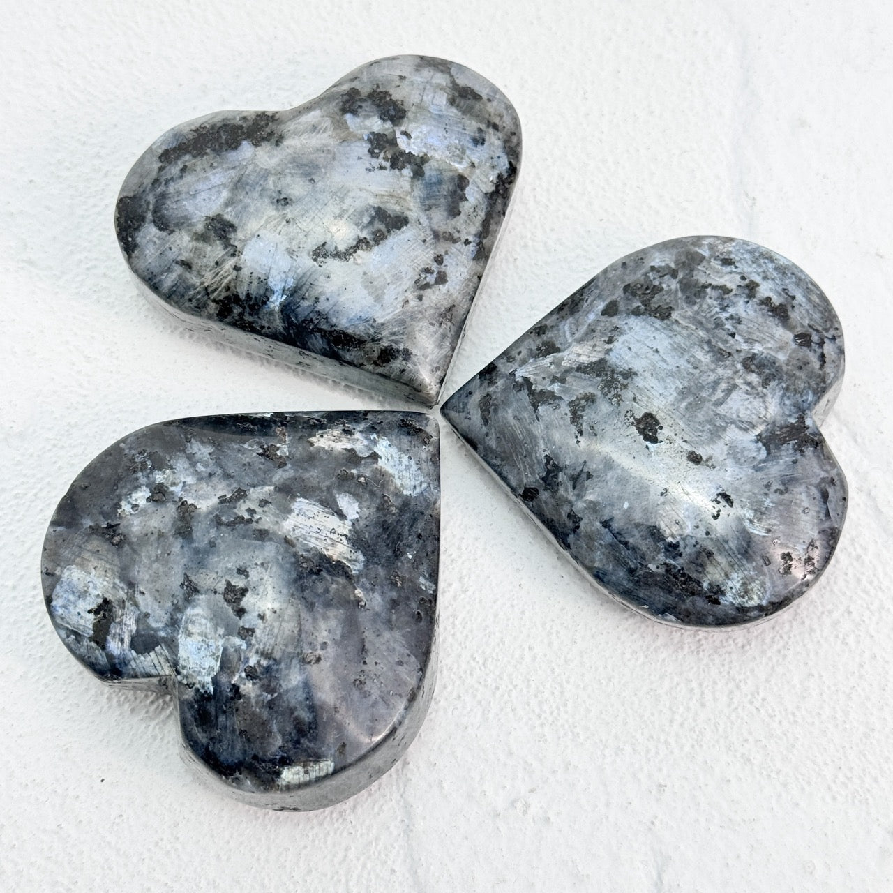 Larvikite Heart Stone: Captivating Brilliance and Tranquility