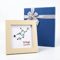 Virgo Zodiac Crystal Constellation Frame, Natural Tumbled Gemstone Shadow Box Art, Astrology Wall & Table Decor, Spiritual Birthday Gift for Virgo Aug 24‑Sep 23