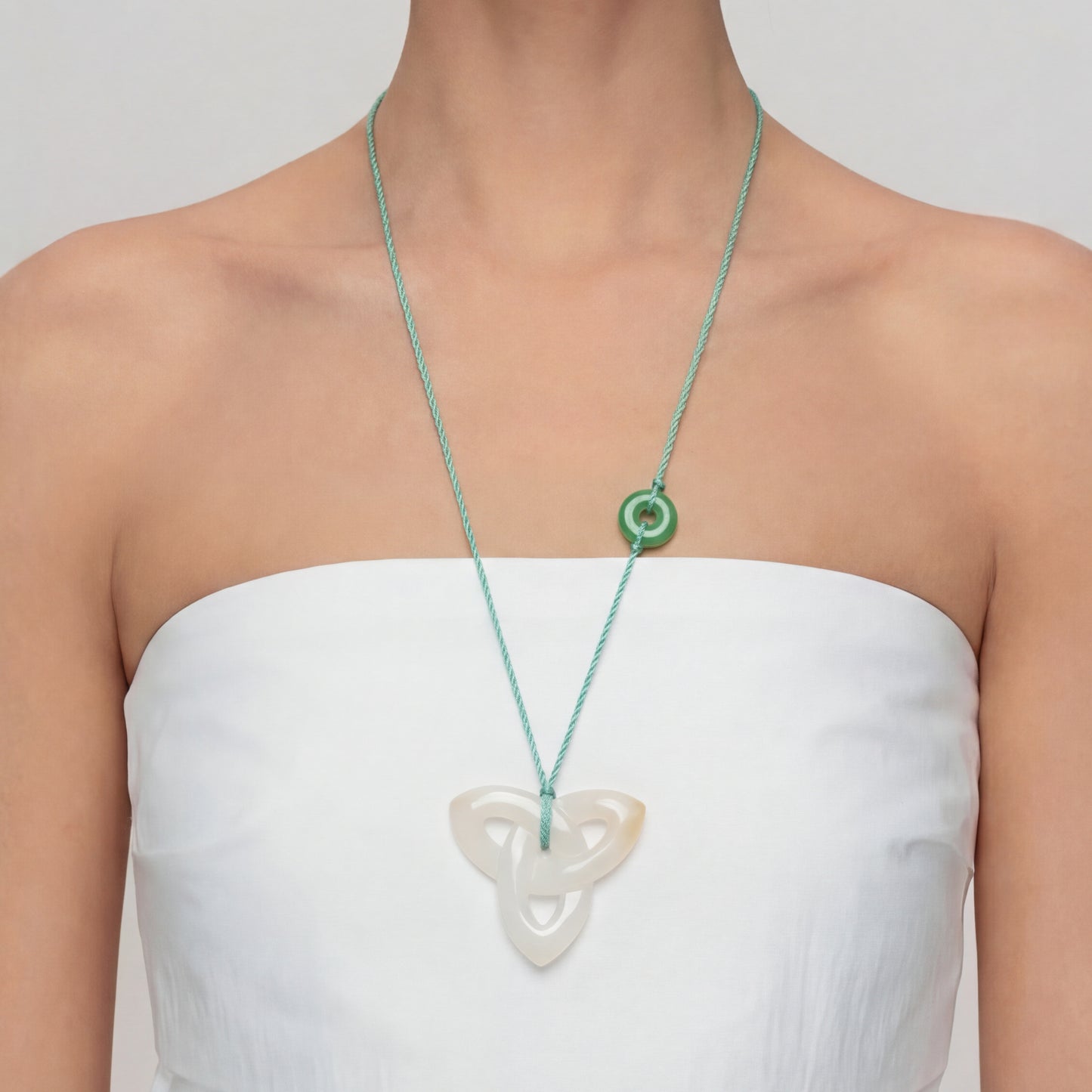 Triquetra Grey Agate Necklace