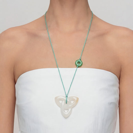Triquetra Grey Agate Necklace