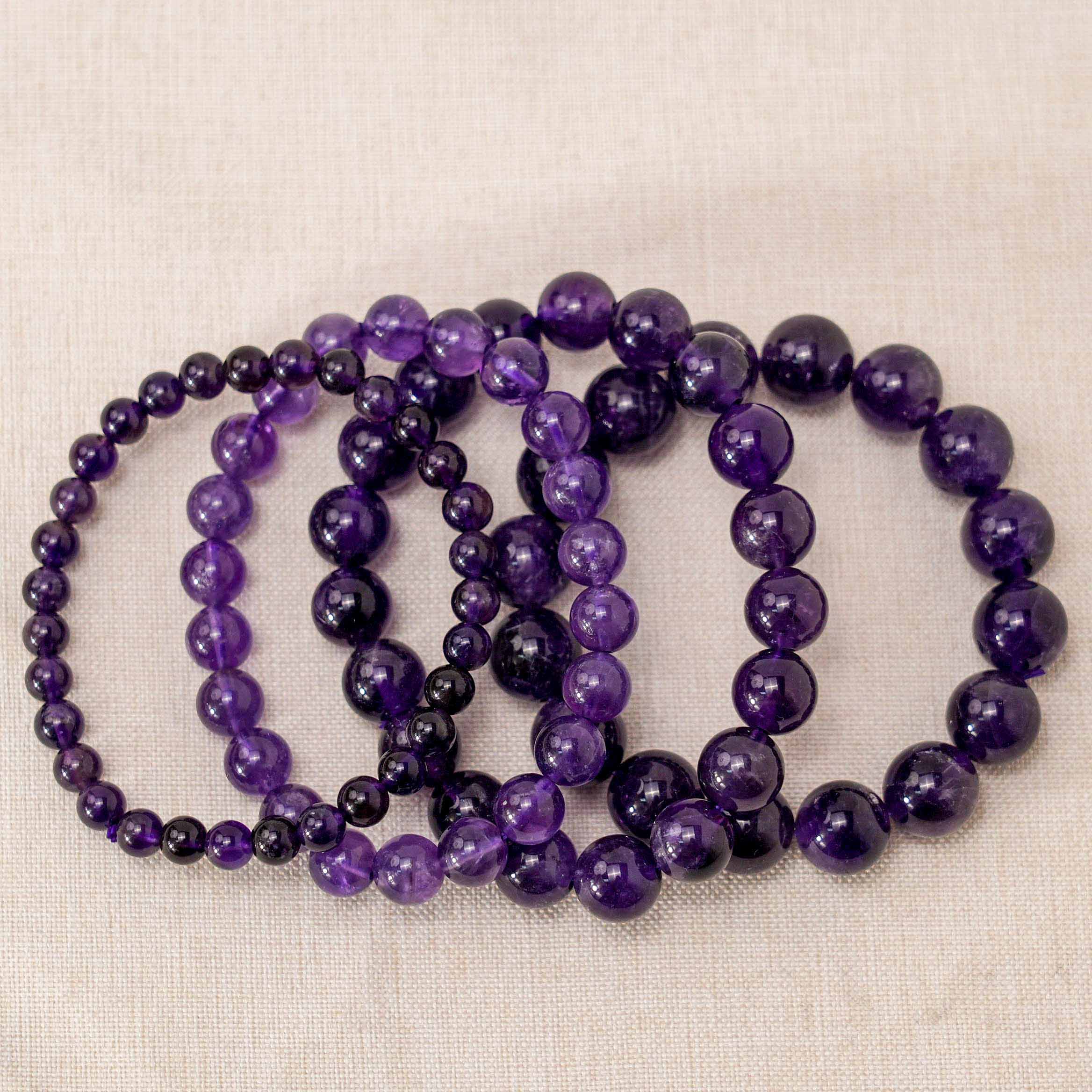 Healing amethyst bracelet known for its calming and relaxation properties