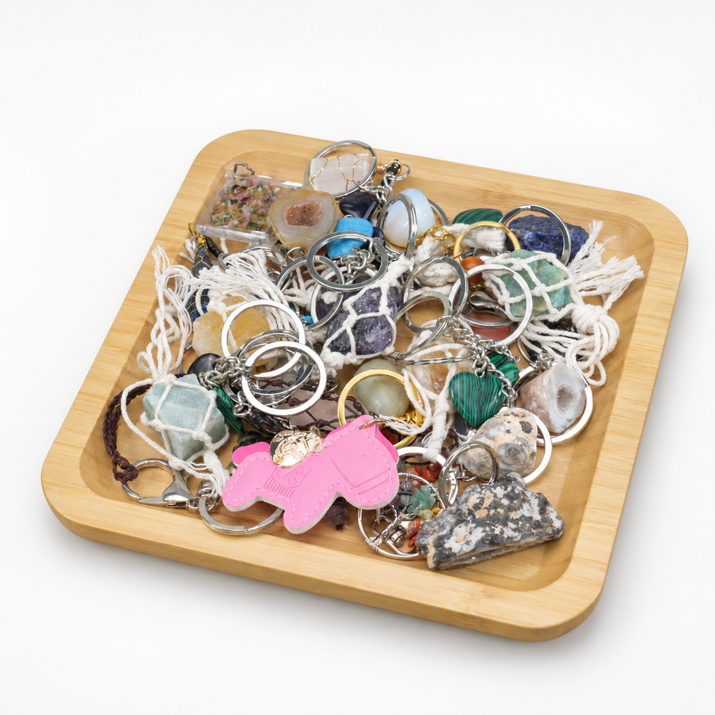 Assorted Crystal Keychains | Mixed Natural Gemstone Keychains, Random Styles