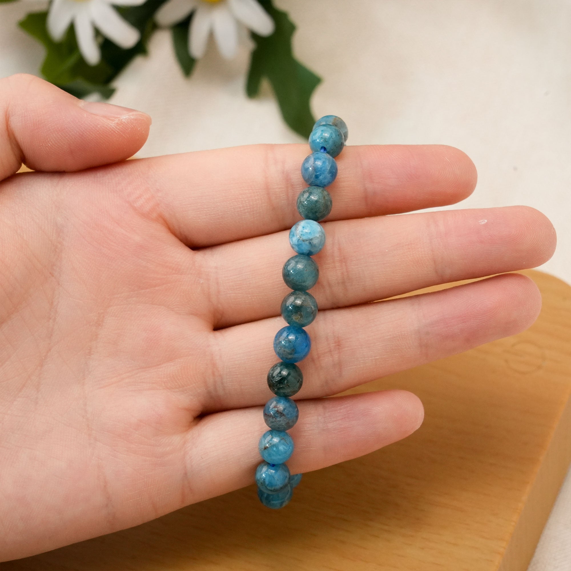 Blue Apatite Bracelet designed for emotional healing and positive energy