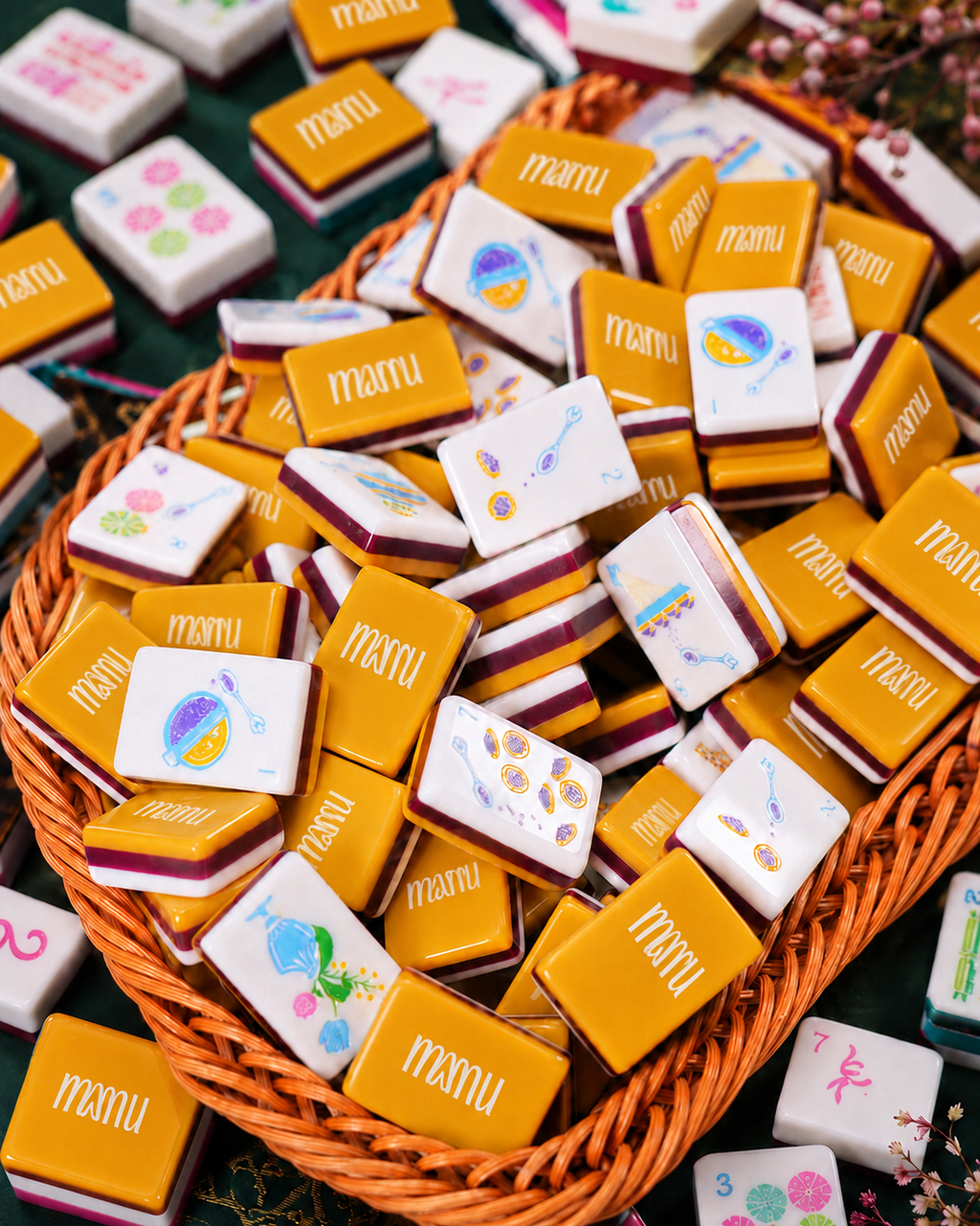 Golden Garden Mahjong Tile Set