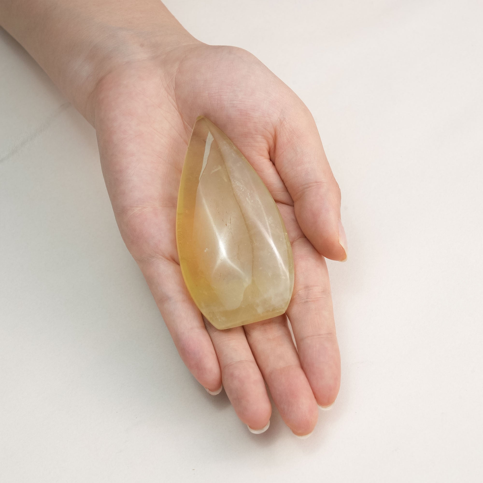 Naturally sculpted citrine crystal