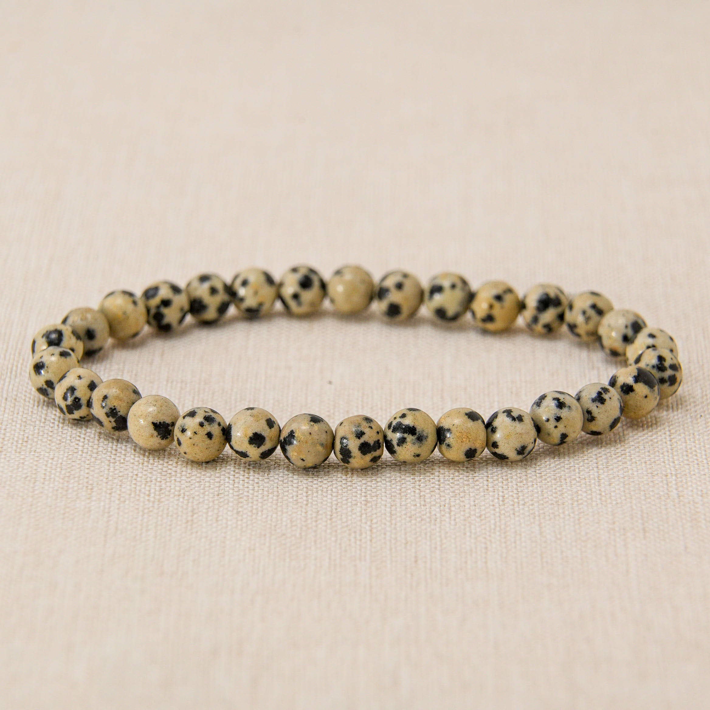 Dalmatian Jasper Bracelet featuring natural gemstone beads