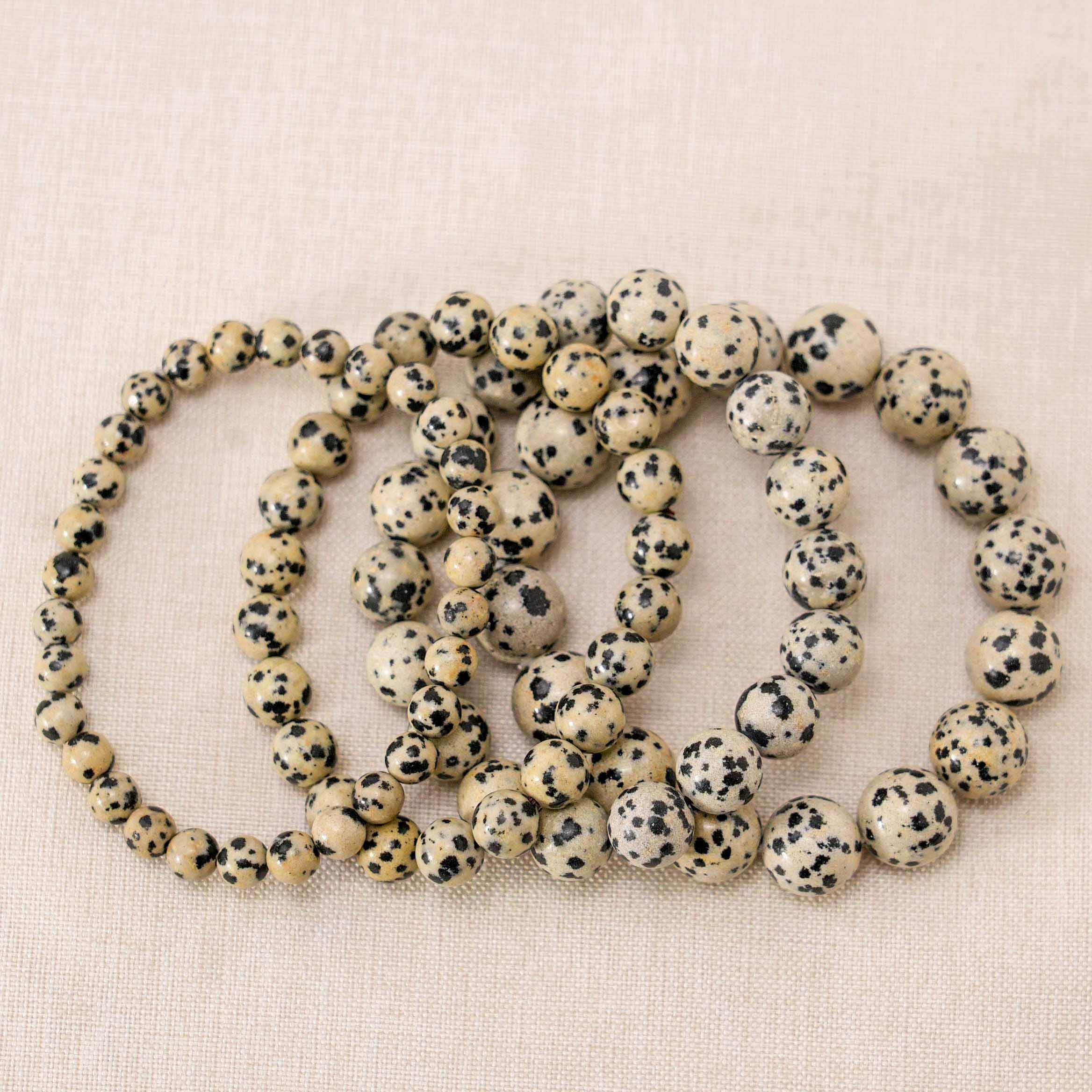 Beautiful Dalmatian Jasper Bracelet designed to enhance protection and provide emotional stability