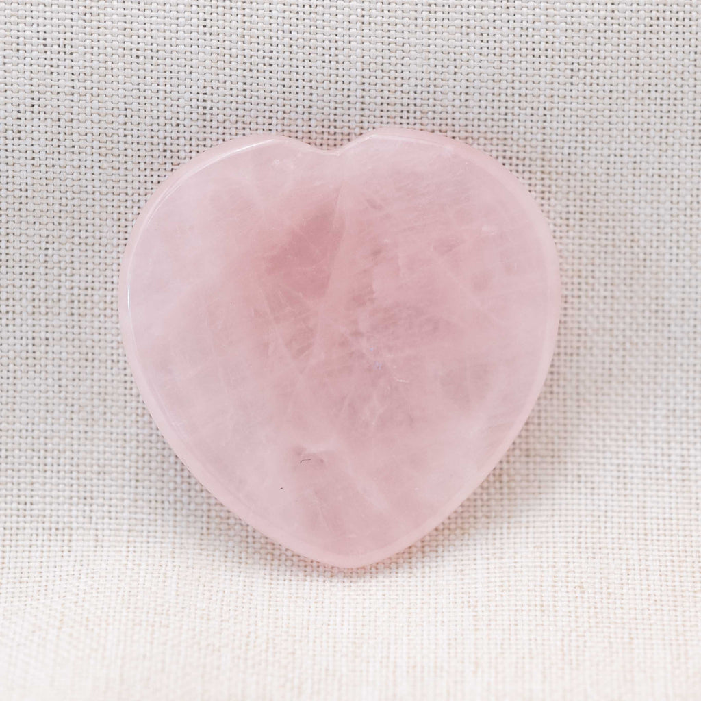 Carry the Rose Quartz Heart Worry Stone to foster empathy and emotional balance