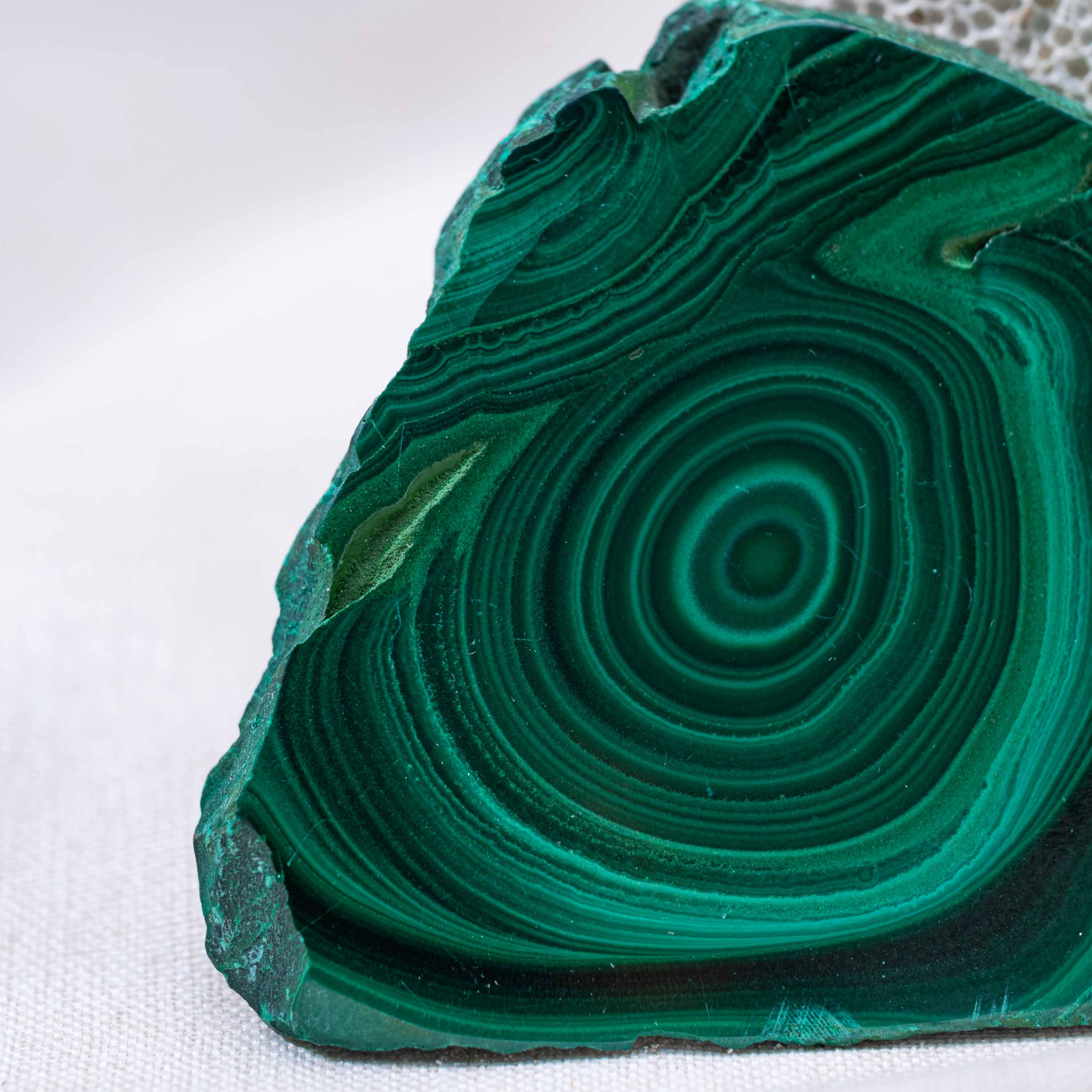 The Malachite Slab absorbs negative energies and radiates positive vibrations.