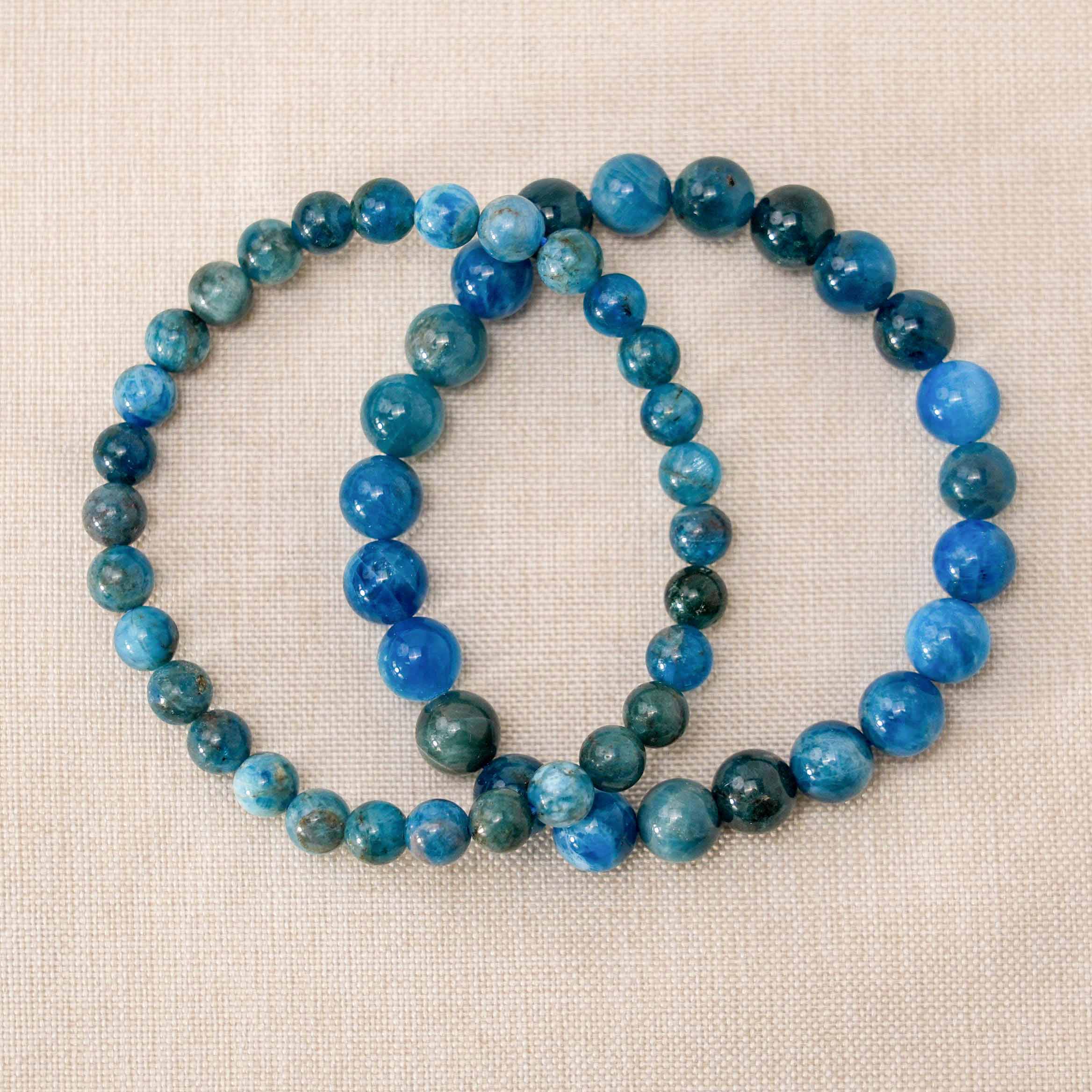 Natural Blue Apatite gemstone bracelet designed to boost creativity and focus.