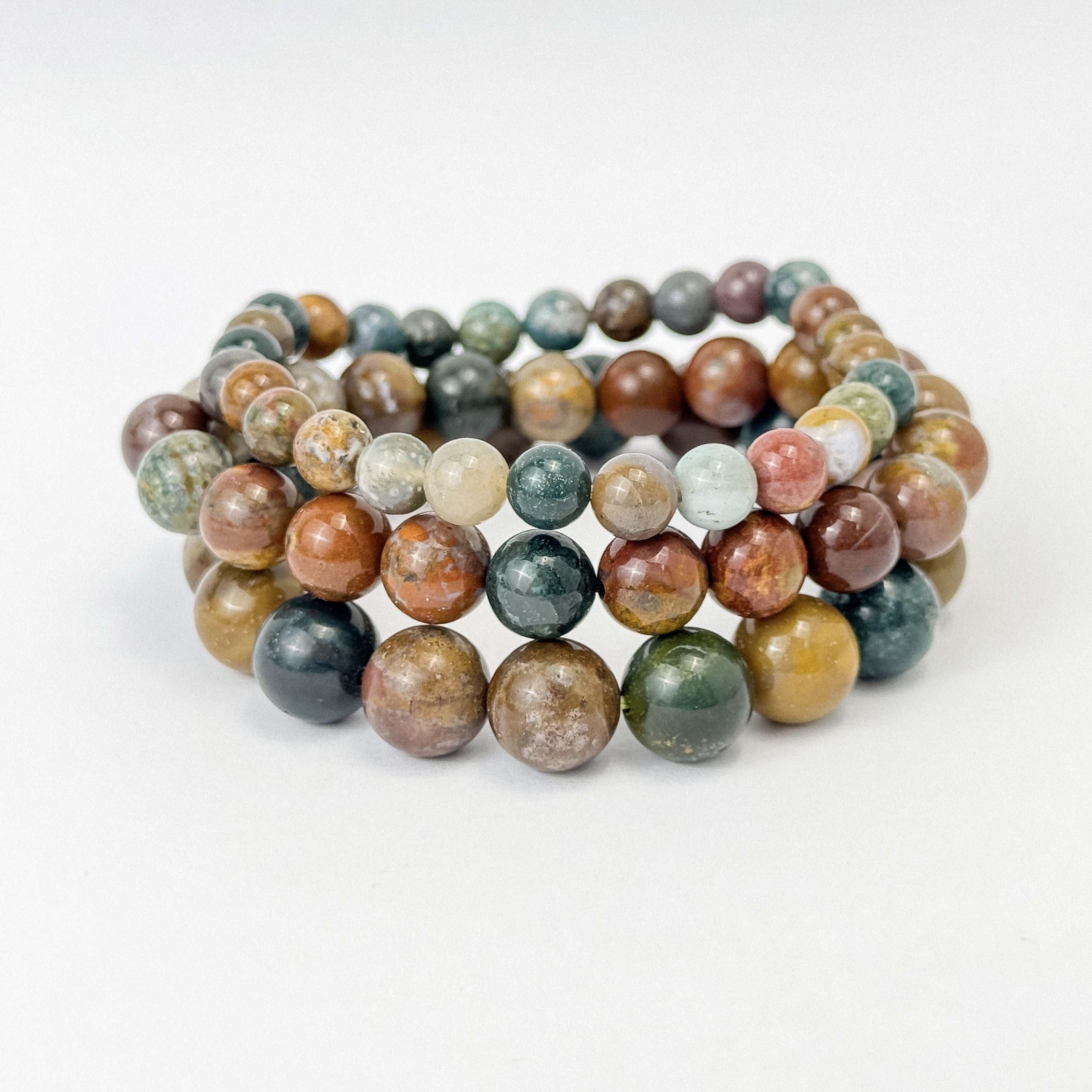 Unique Ocean Jasper gemstone bracelet for stress relief