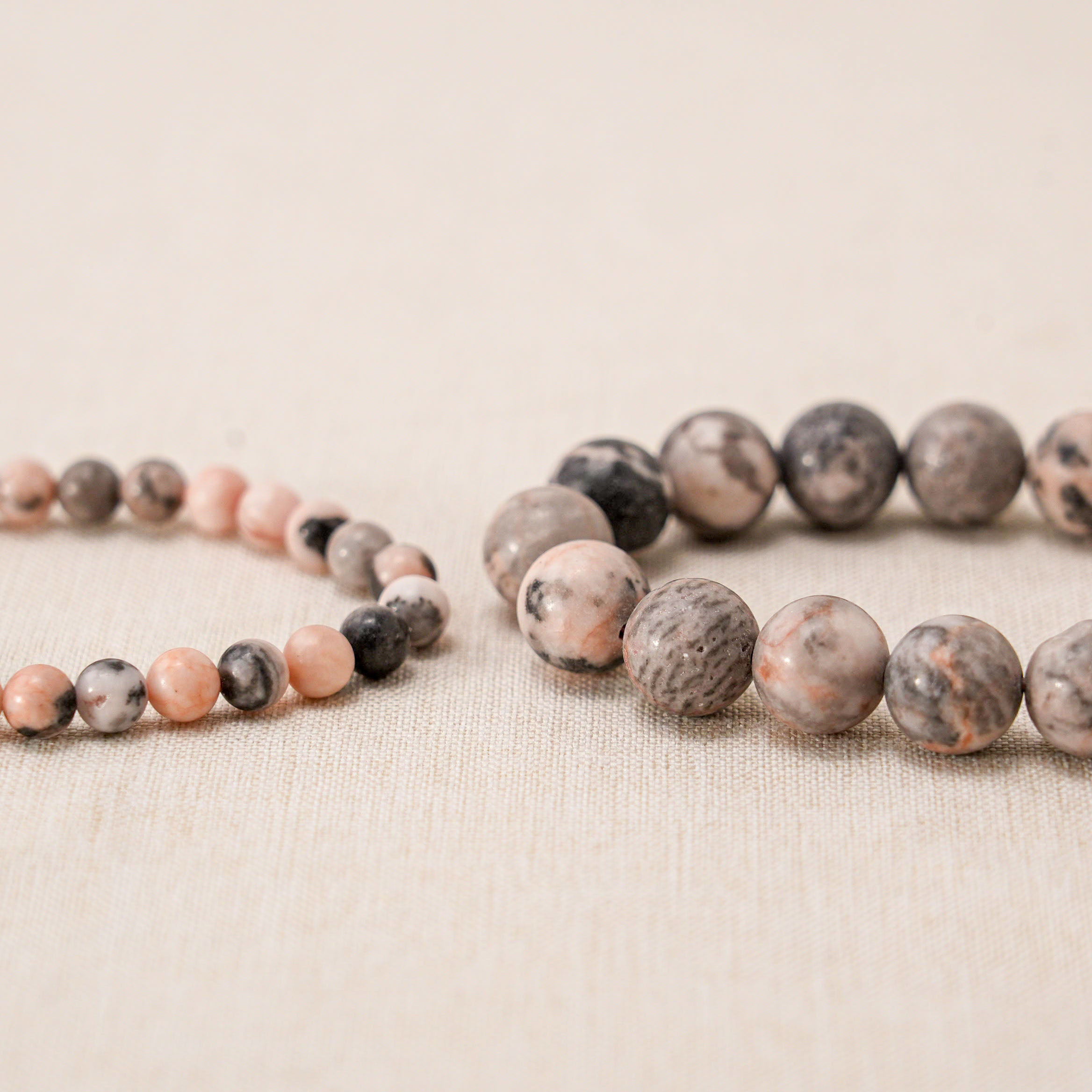 Pink Zebra Jasper Bracelet with crystal beads for calming and relaxation