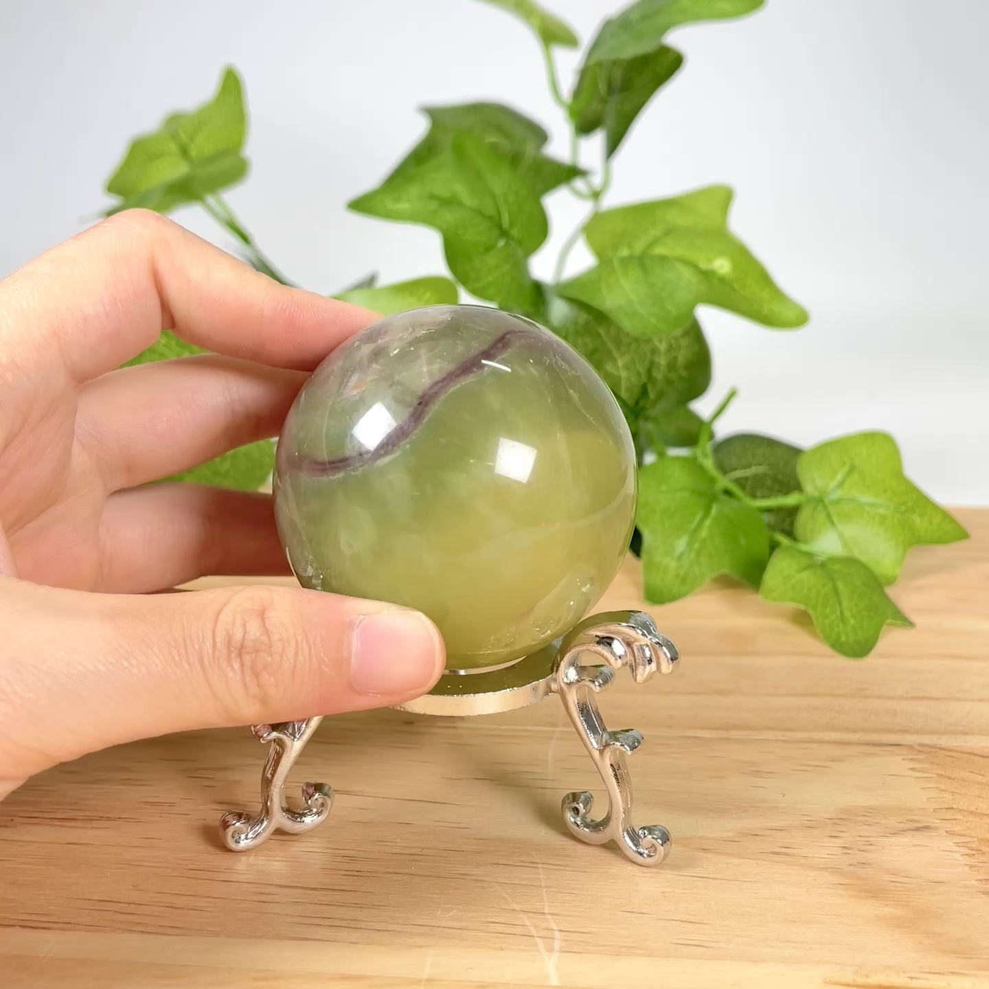 Fluorite Crystal Sphere,  Polished Sphere for Meditation & Home Decor