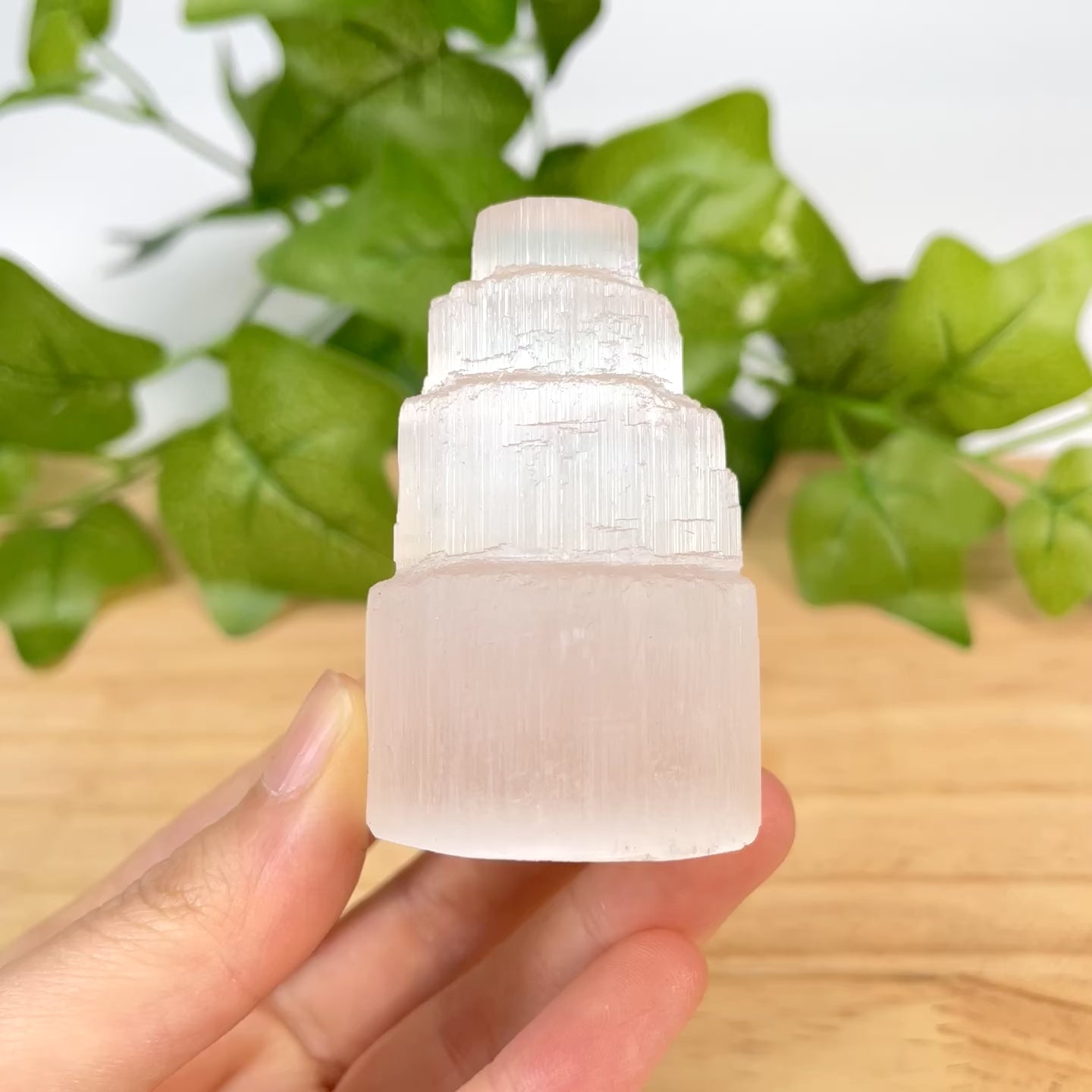 Selenite Tower Crystal, Raw White Selenite Skyscraper for Energy Cleansing & Home Decor