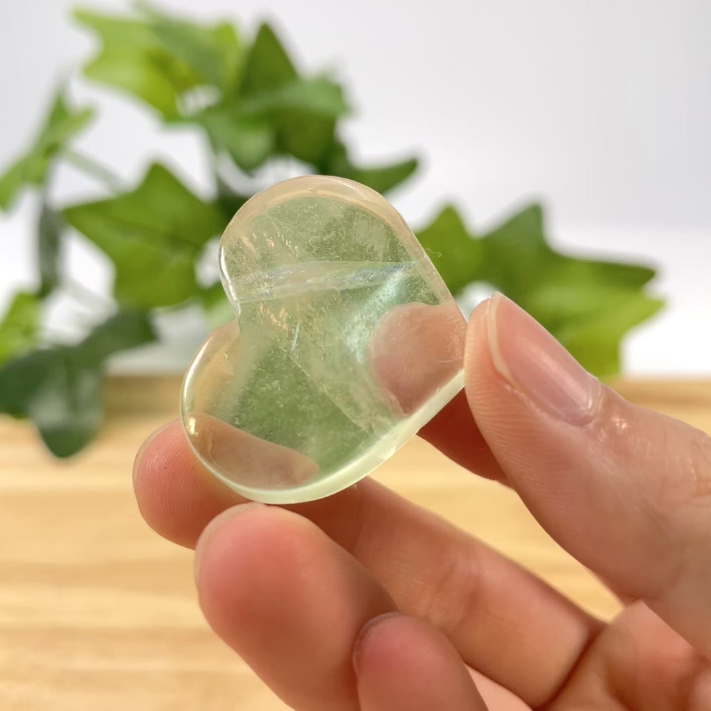 Green Fluorite Heart: Natural Healing Crystal for Calm & Heart Chakra Balance