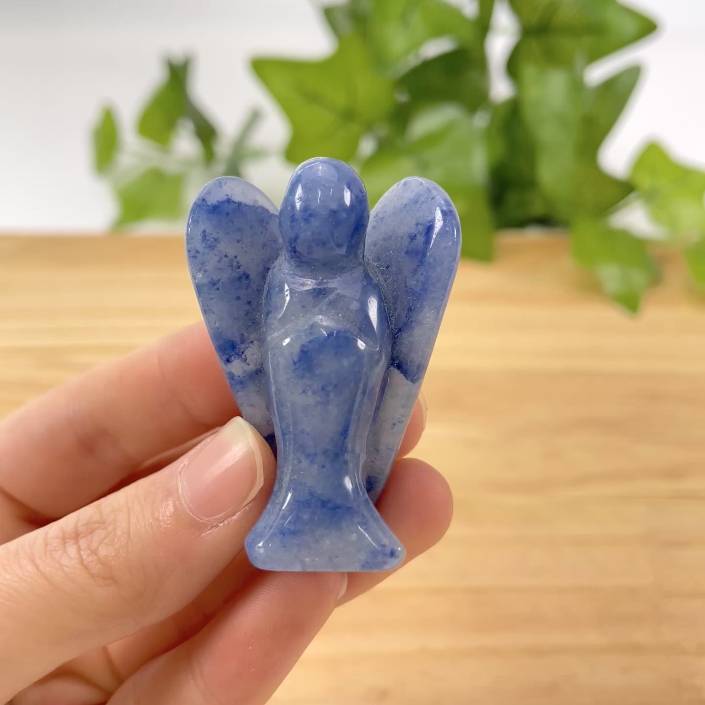 Hand-Carved Angel Statue - Natural Healing Crystal Guardian Angel Figurine,2 Inches Pocket Angel for Reiki Healing, Home Decor, and Spiritual Gift