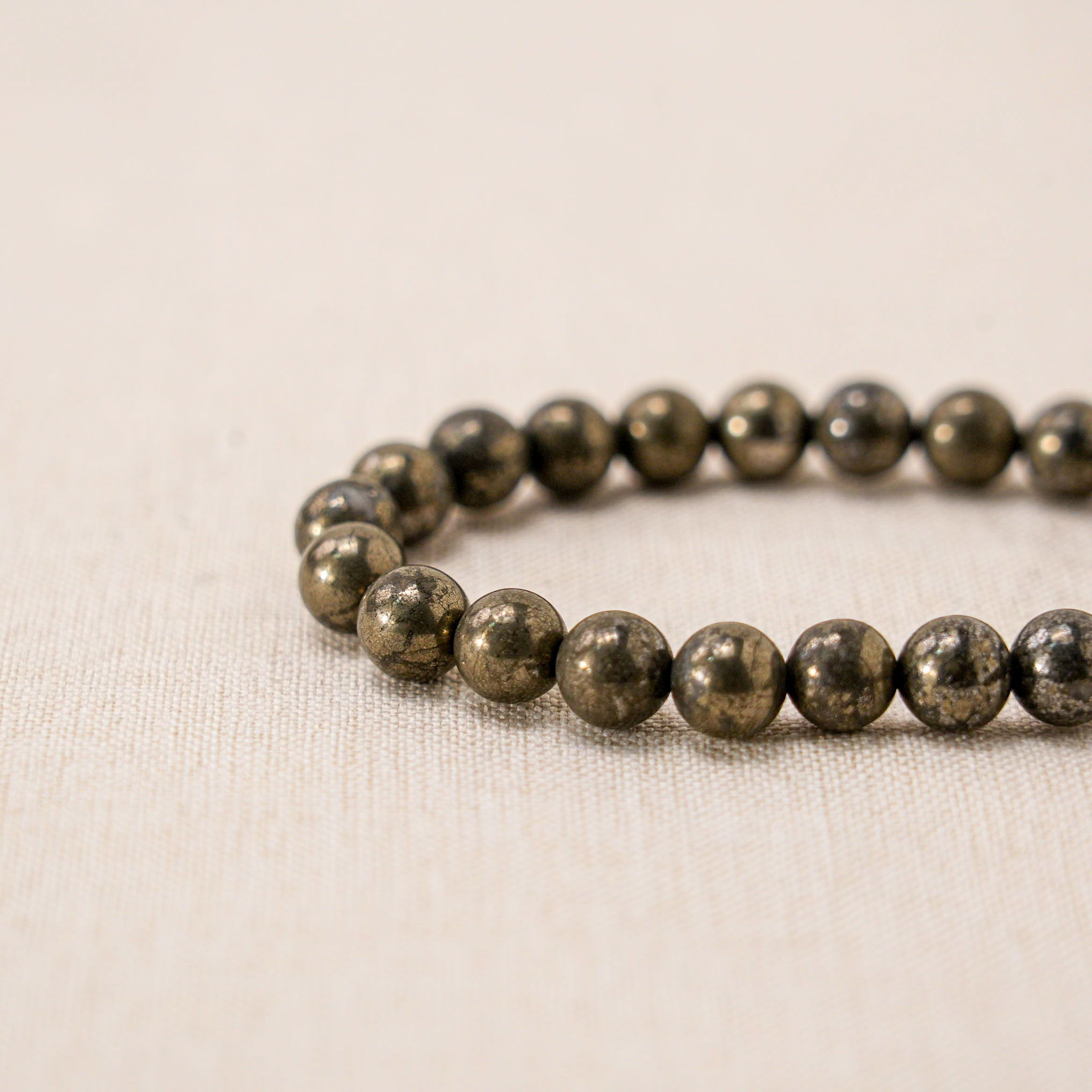 Enhance your spiritual healing with this Pyrite bracelet