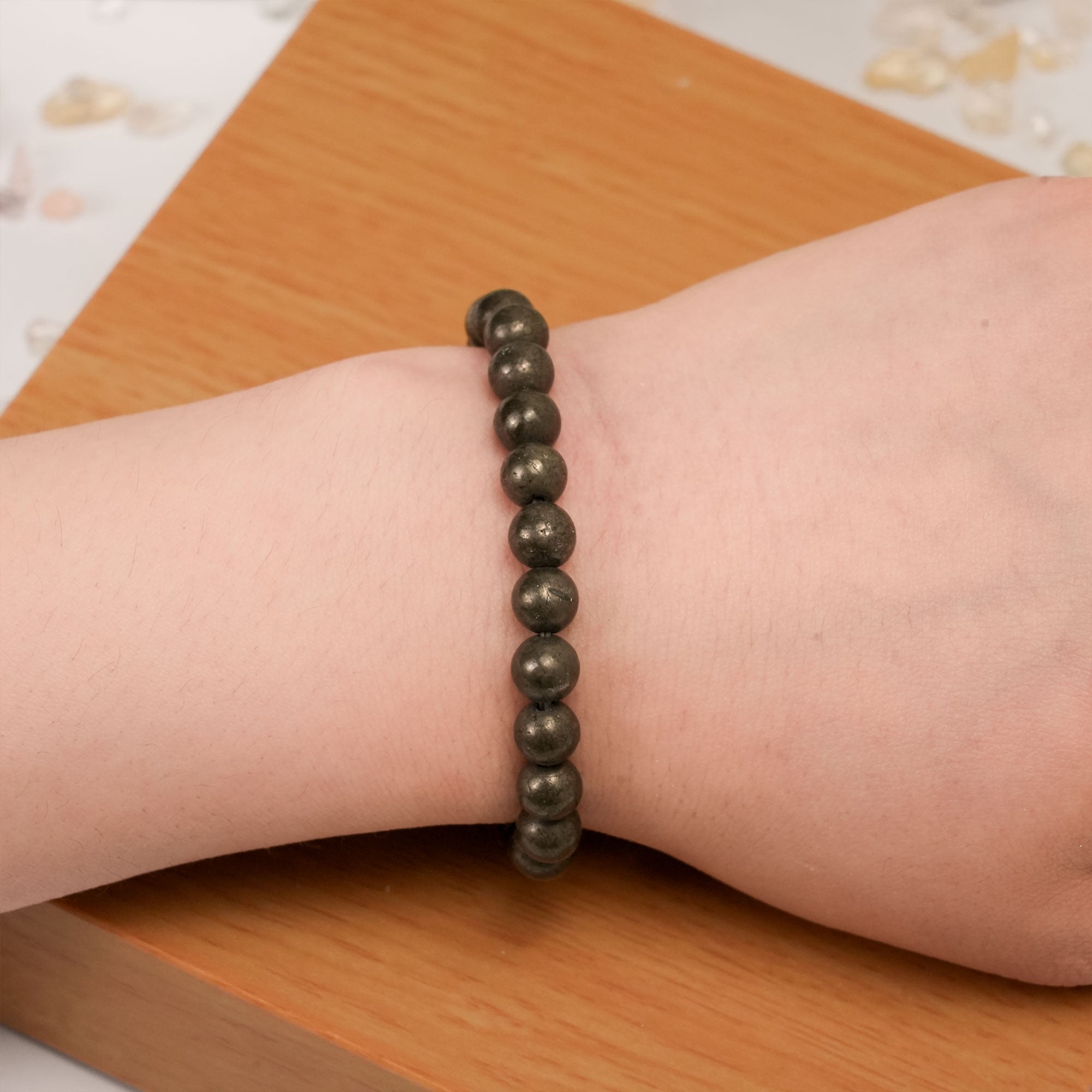 Natural pyrite bracelet, boosts confidence, enhances spiritual power