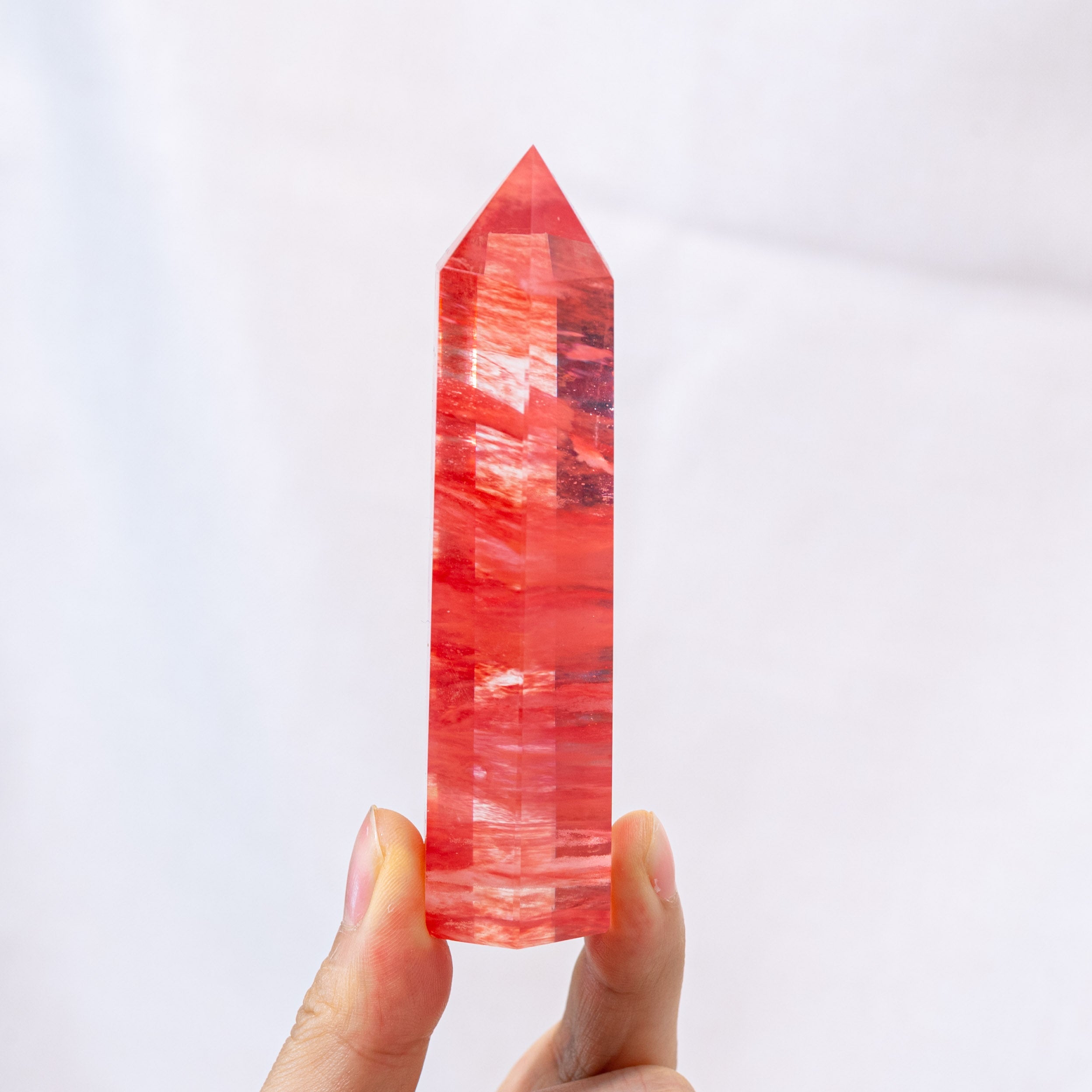 Flat lay of Red Smelting Quartz Point