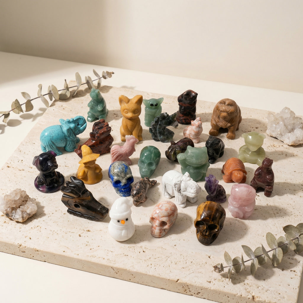 Crystal Mystery Scoop Bag – Lucky Blind Bags with Bracelets, Carvings & Tumbled Stones – Random Surprise Bundle (Bonus Inside!)