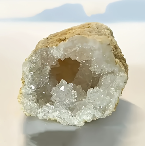 Moroccan White Quartz Geode Raw Stone, Natural Hollow Agate Crystal Cave Cluster Break Your Own Geode Mystery Box for Home Decor, Mineral Specimen Collection & Geology Hobby Gift  ## 标题 2（简洁转化款）