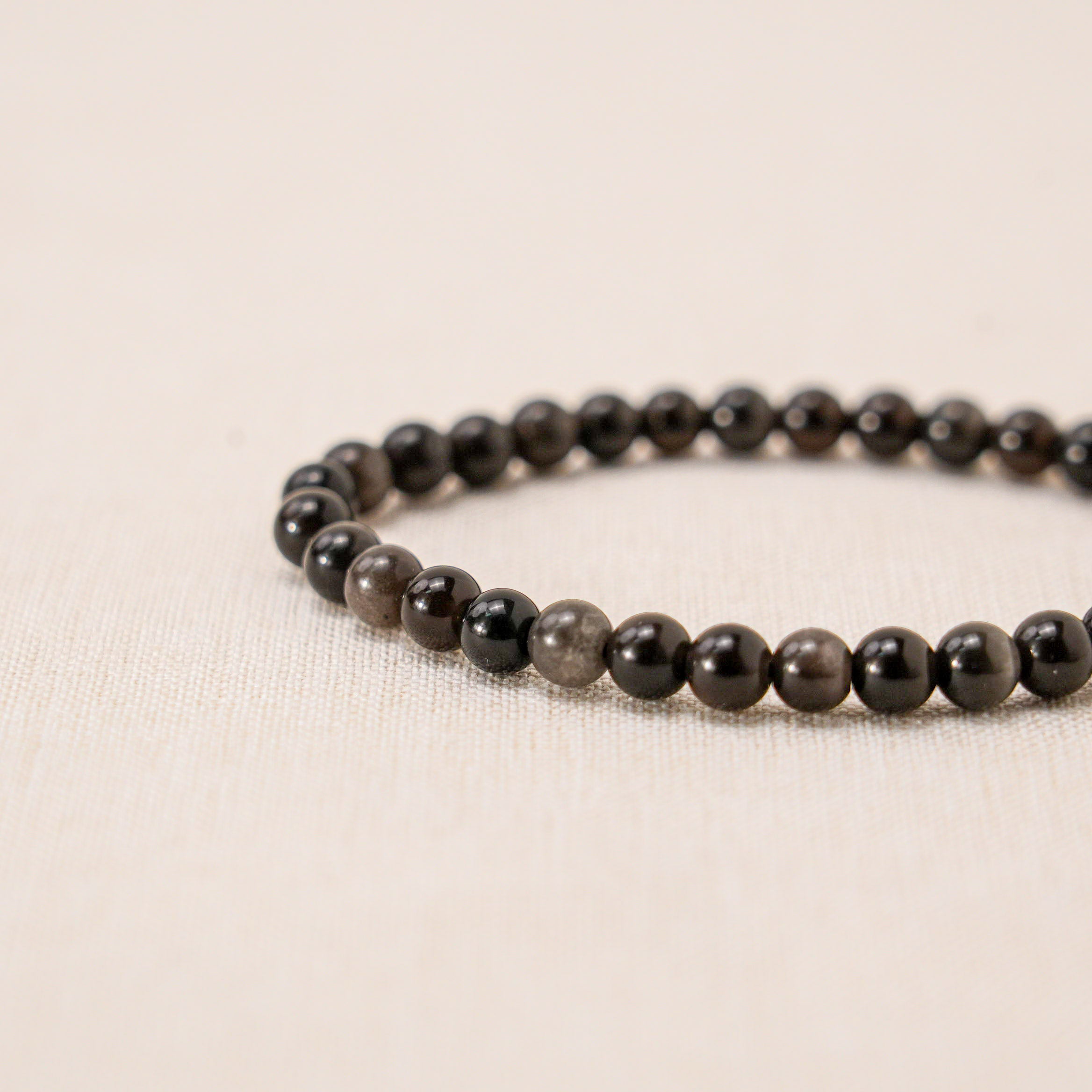 Premium quality Silver Obsidian Bracelet for enhancing personal energy.