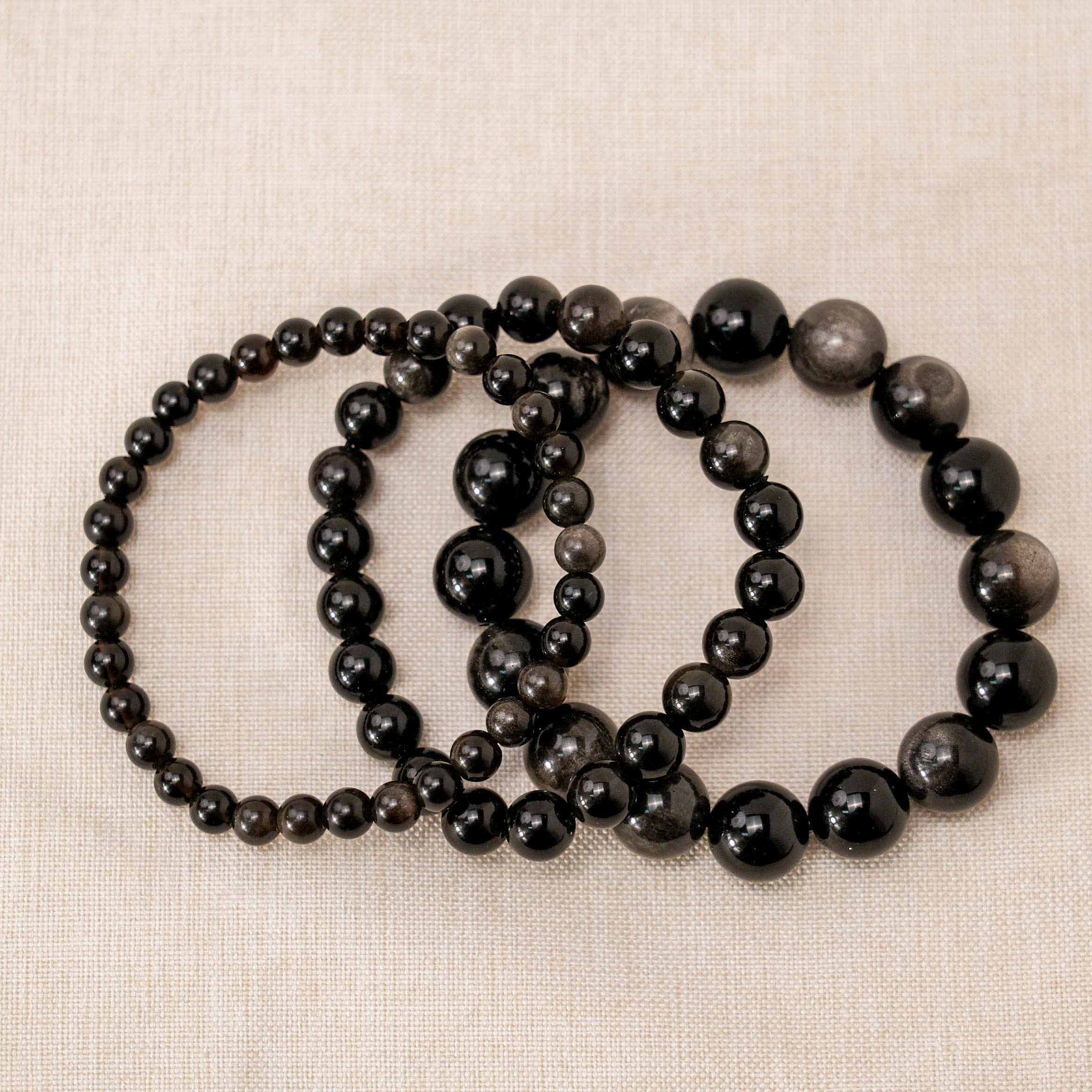 Therapeutic healing crystals, this Silver Obsidian Bracelet brings therapeutic benefits.