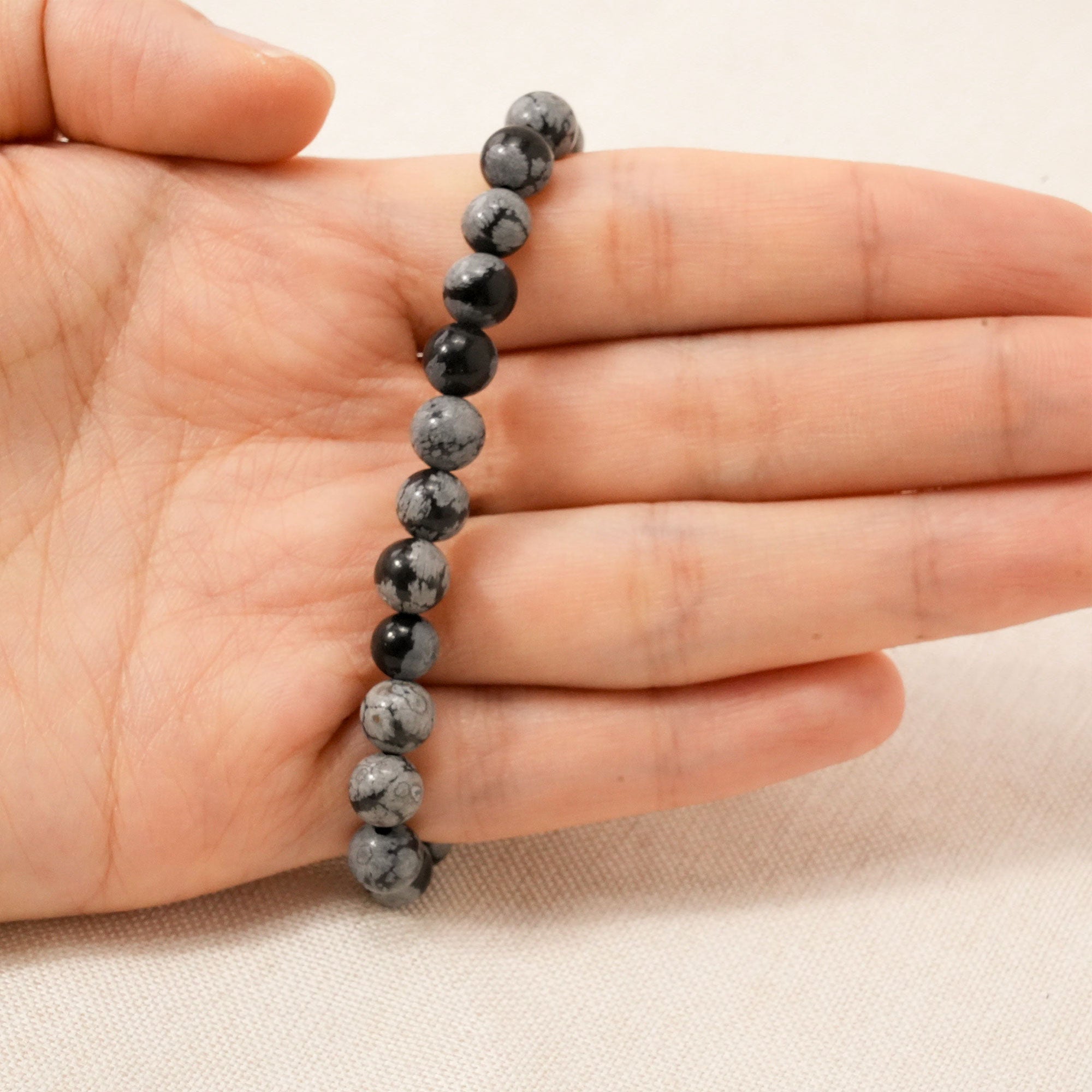 Snowflake Obsidian bracelet for protection and emotional balance