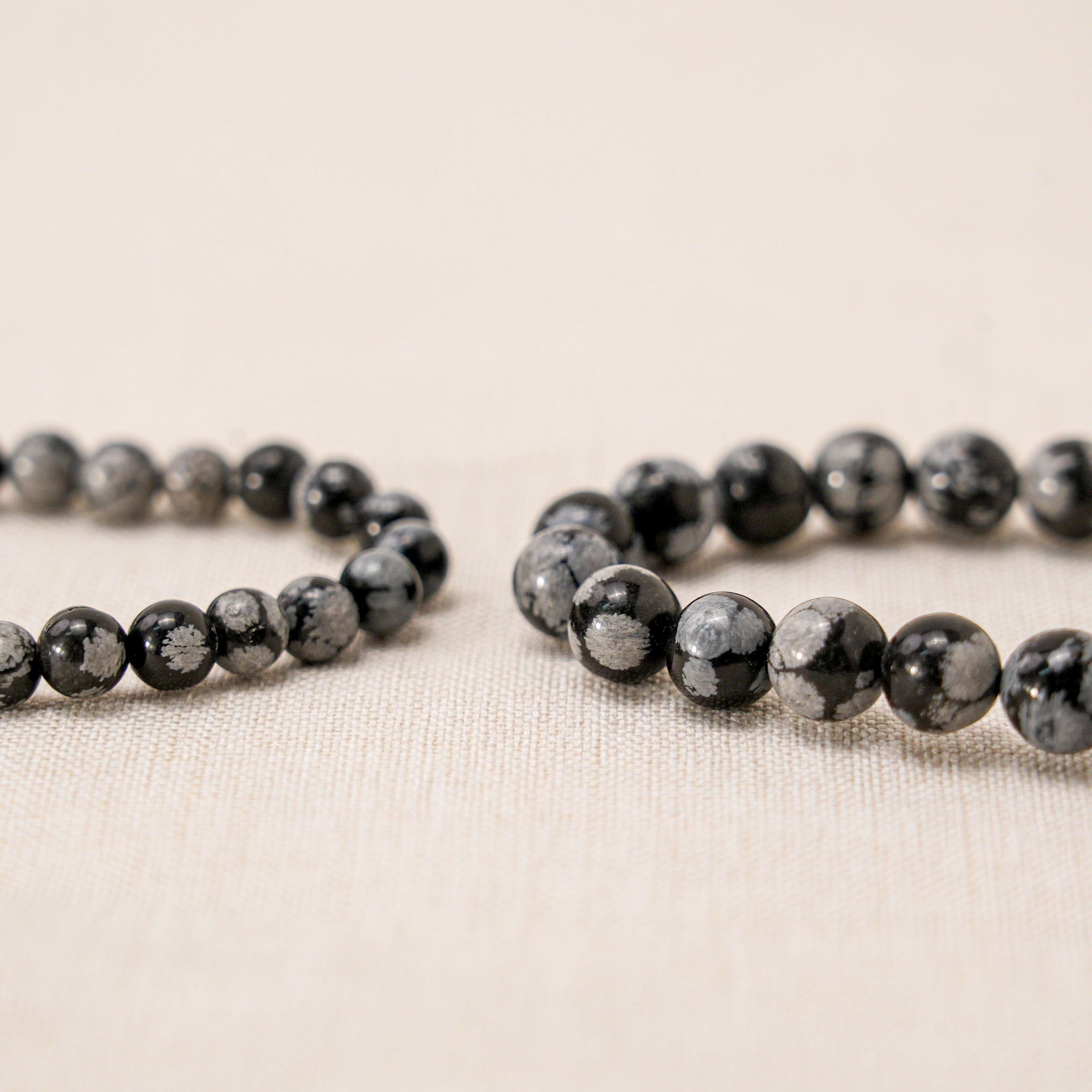 Handmade Snowflake Obsidian Bracelet with powerful energy-balancing properties