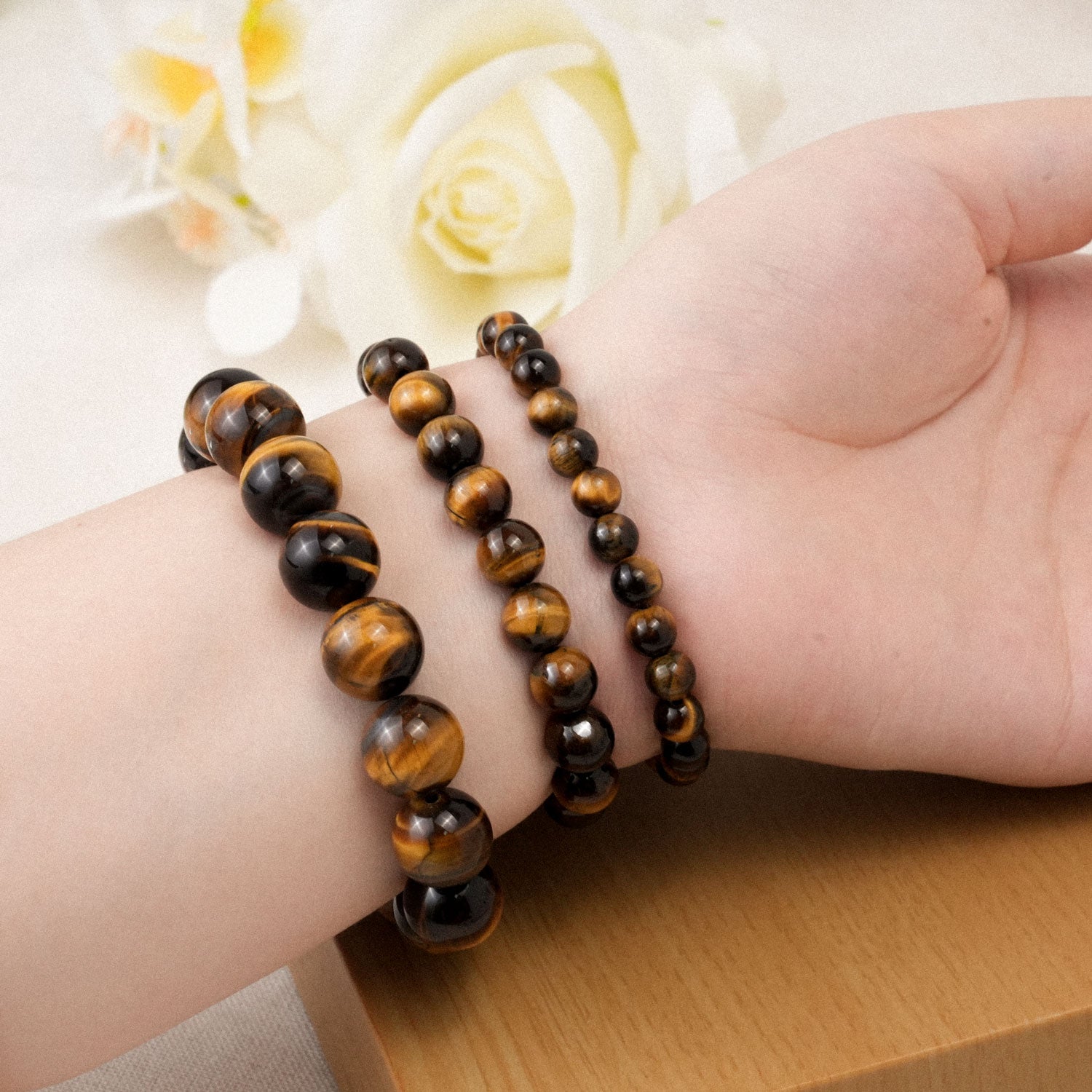 Health Talisman Tiger Eye Stone Bracelet, strengthens body and health, natural gemstone